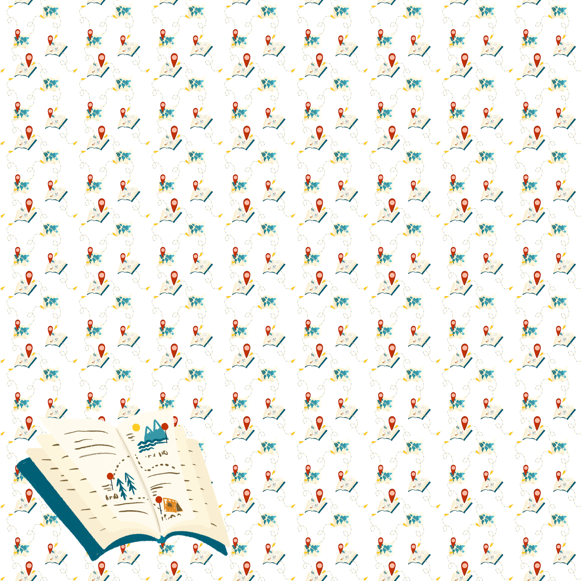 Let's Go Traveling Collection Which Way To Vacay 12 x 12 Double-Sided Scrapbook Paper by SSC Designs