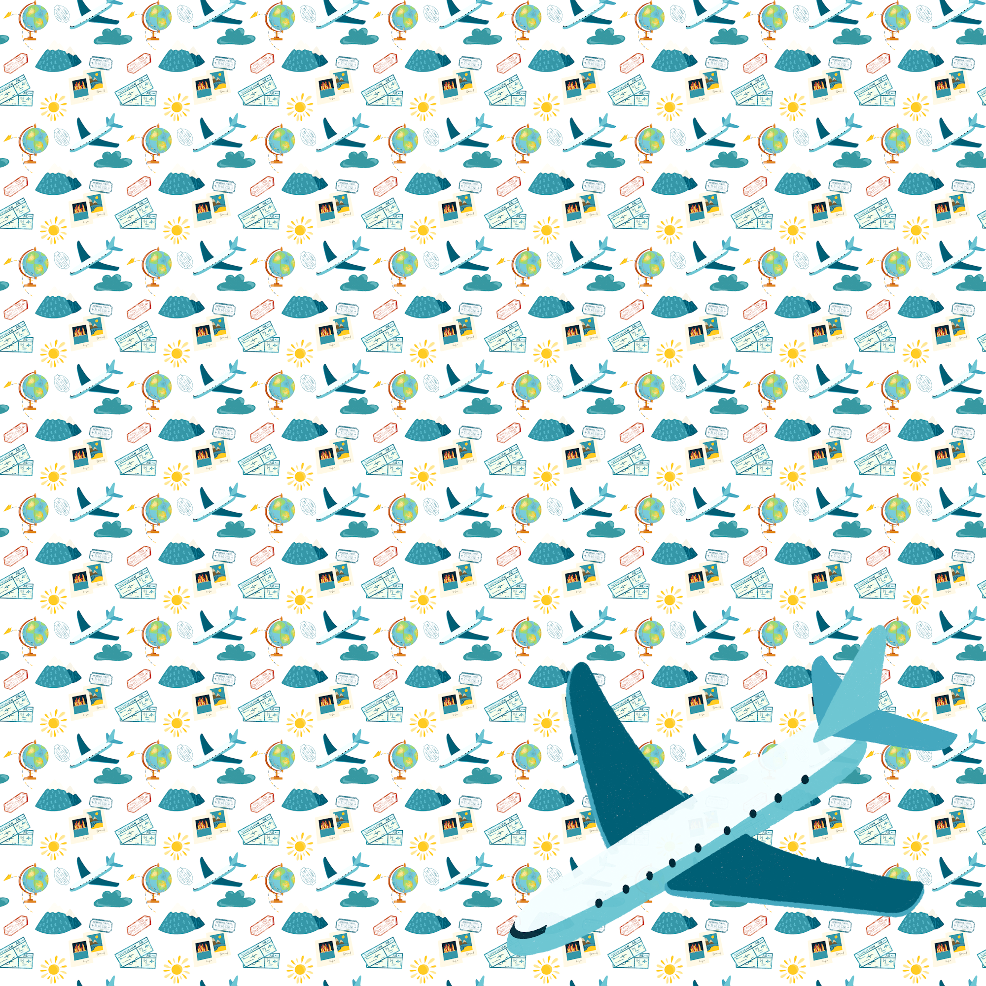 Let's Go Traveling Collection Flying High 12 x 12 Double-Sided Scrapbook Paper by SSC Designs