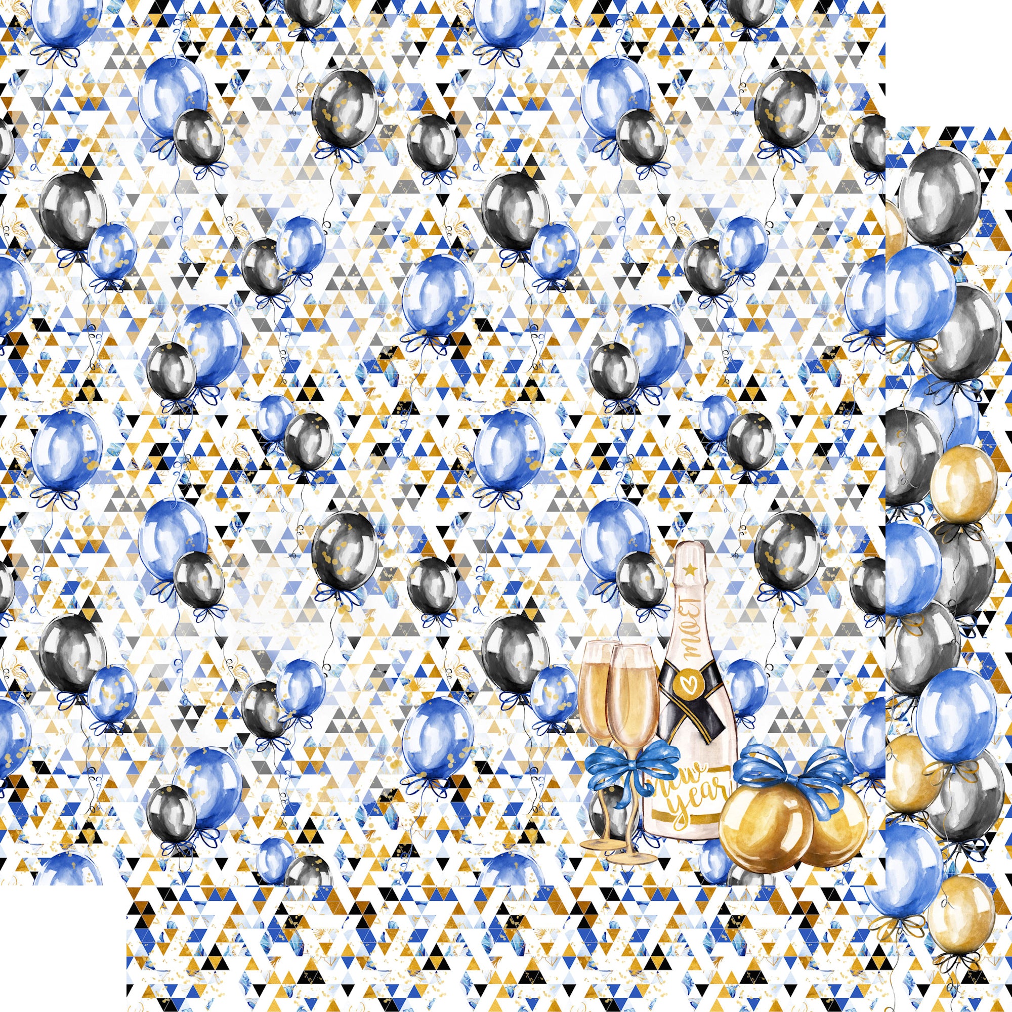 2026 Collection Balloon Drop 12 x 12 Double-Sided Scrapbook Paper by SSC Designs