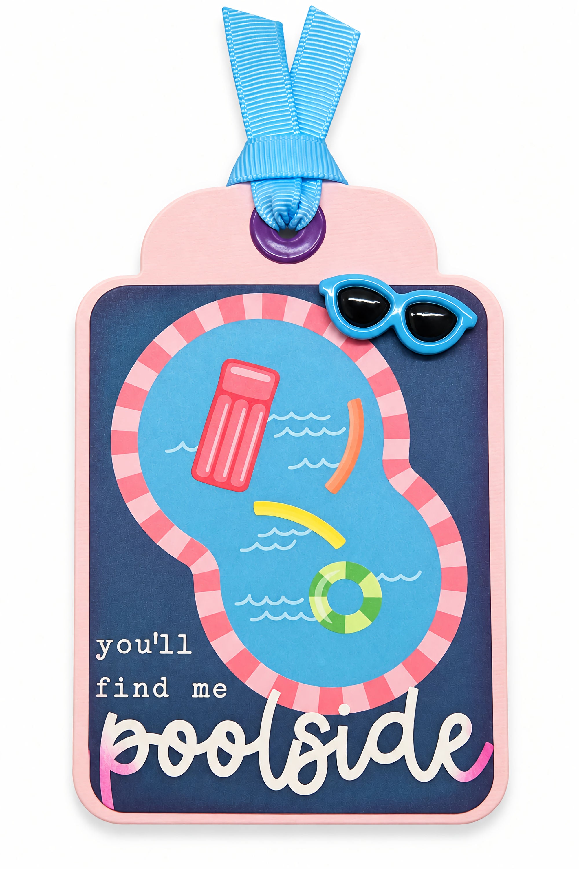 Terrific Tags Collection You'll Find Me Poolside 3x5 Scrapbook Tag Embellishment by SSC Designs