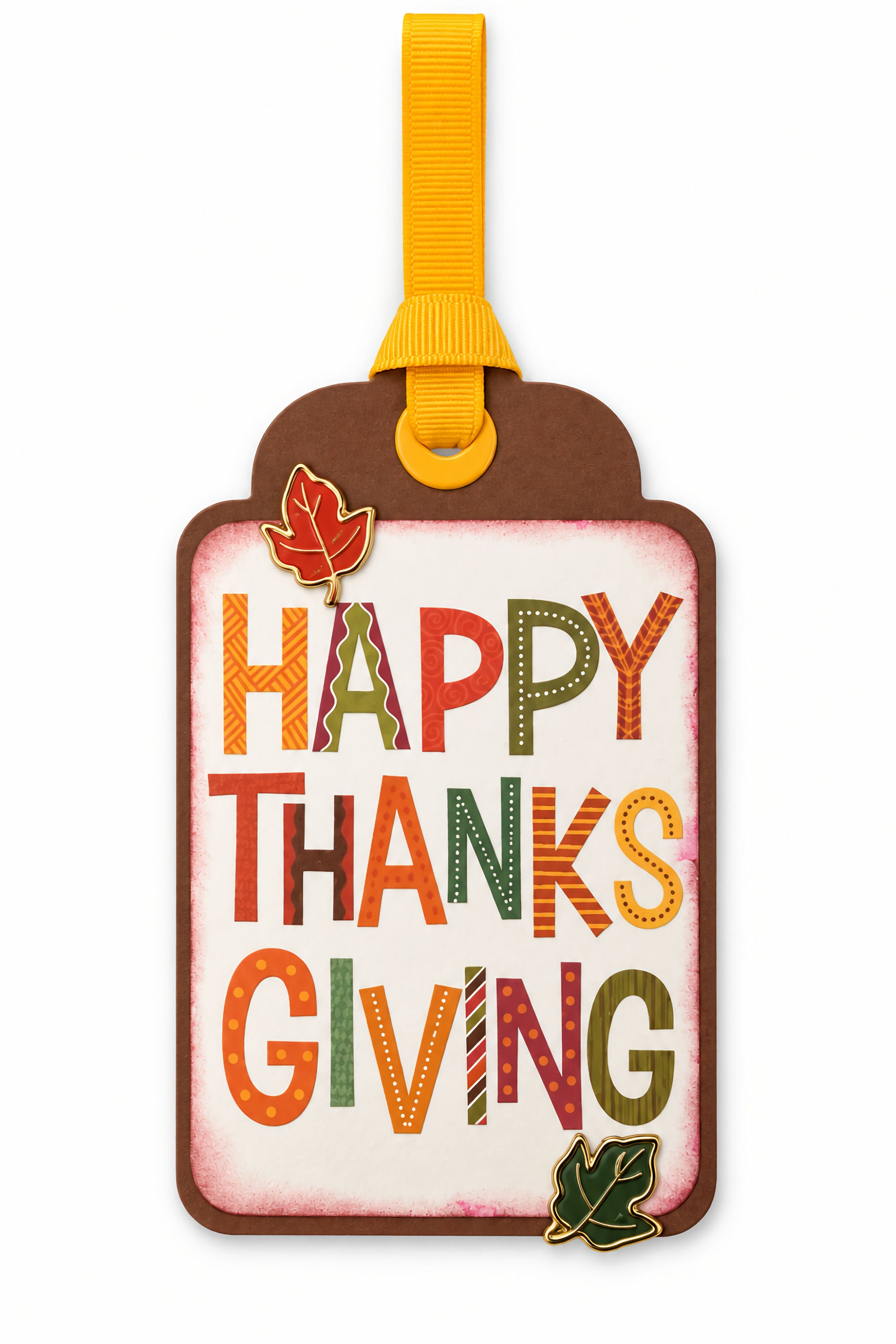 Happy Thanksgiving Tag 3 x 5 Coordinating Scrapbook Tag Embellishment by SSC Designs