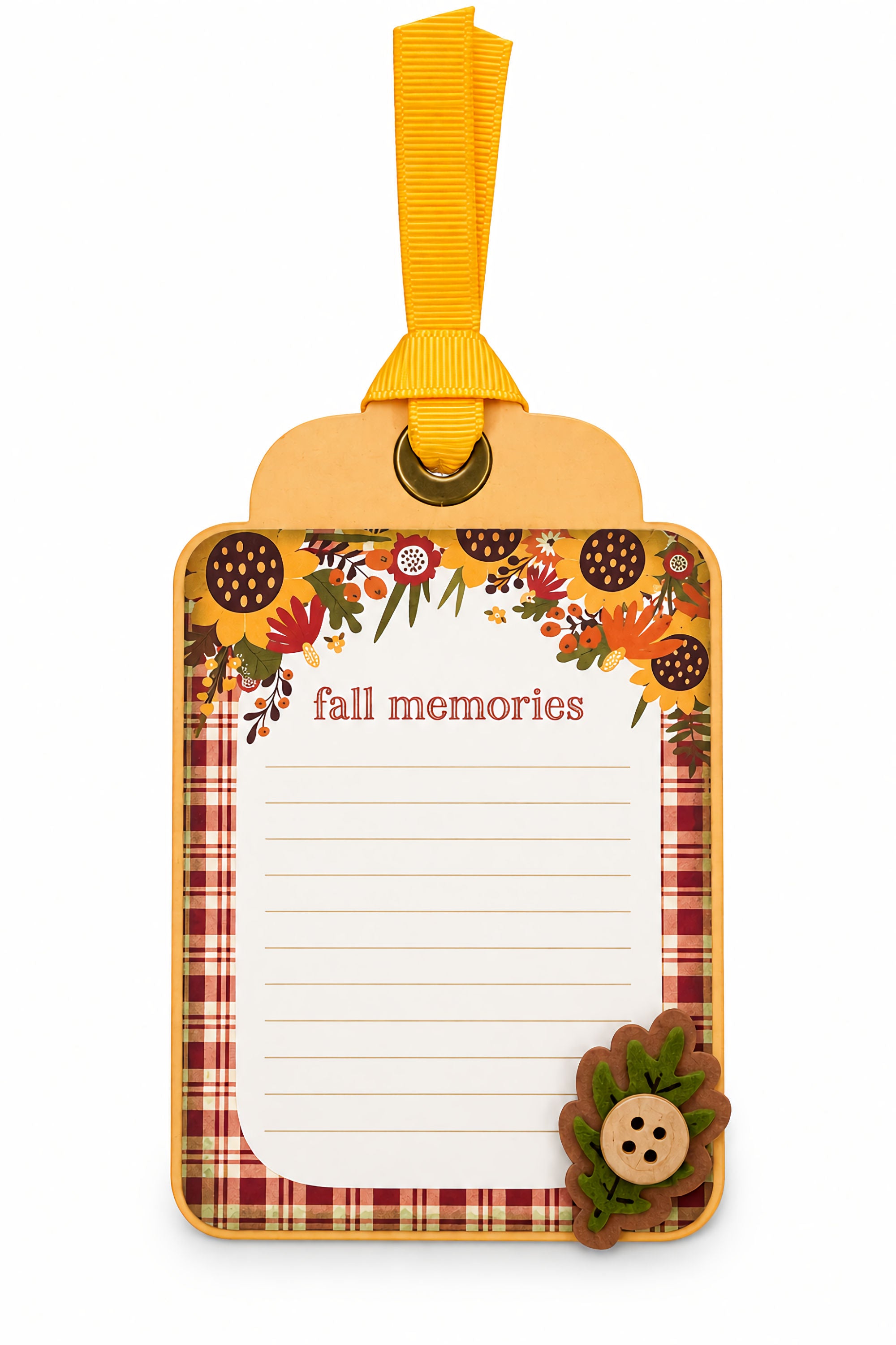 Fall Memories 3 x 5 Coordinating Scrapbook Tag Embellishment by SSC Designs
