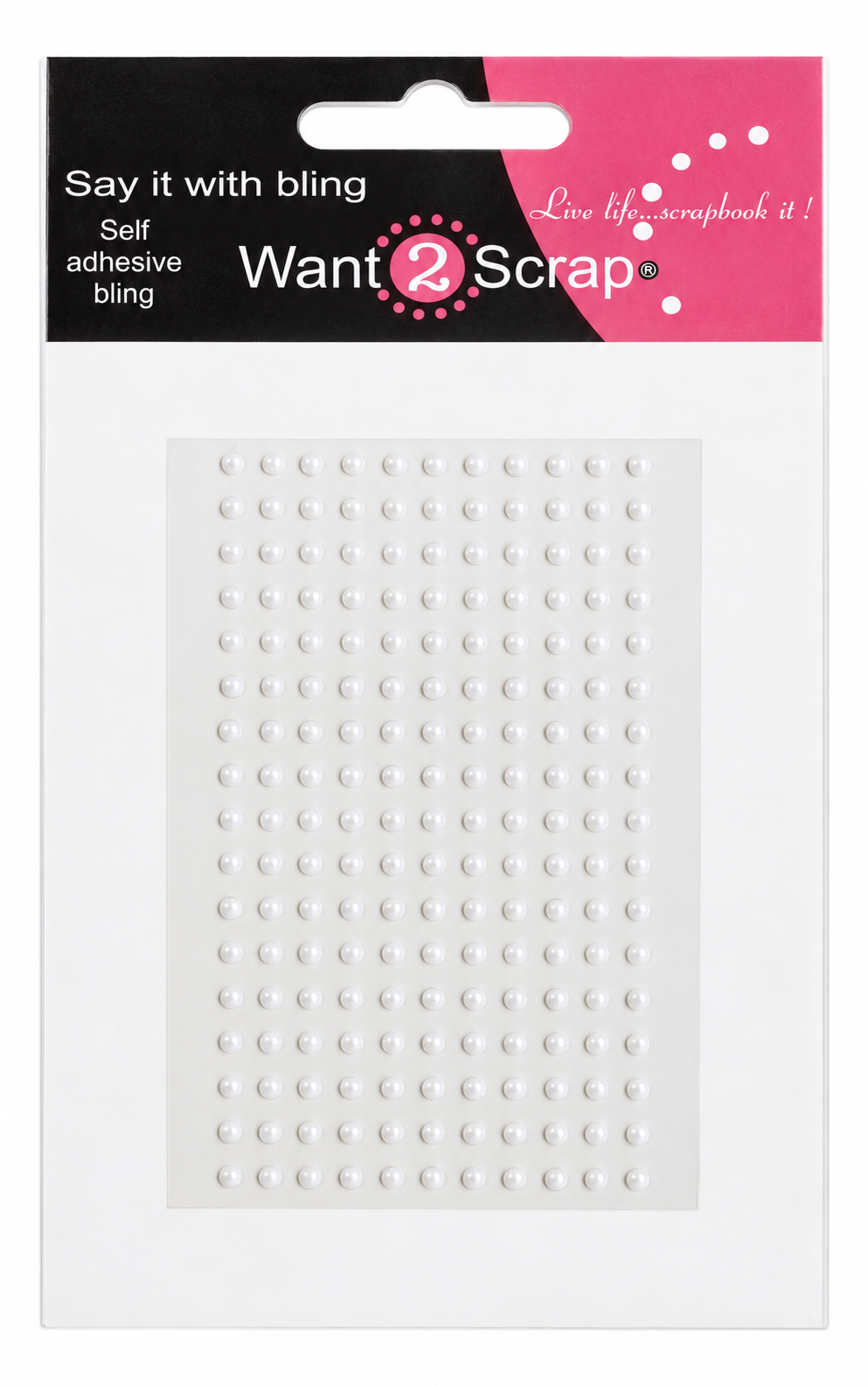 Say It With Bling Collection Self-Adhesive Teeny Tiny White Rhinestones Scrapbook Bling by Want 2 Scrap - 176 Count