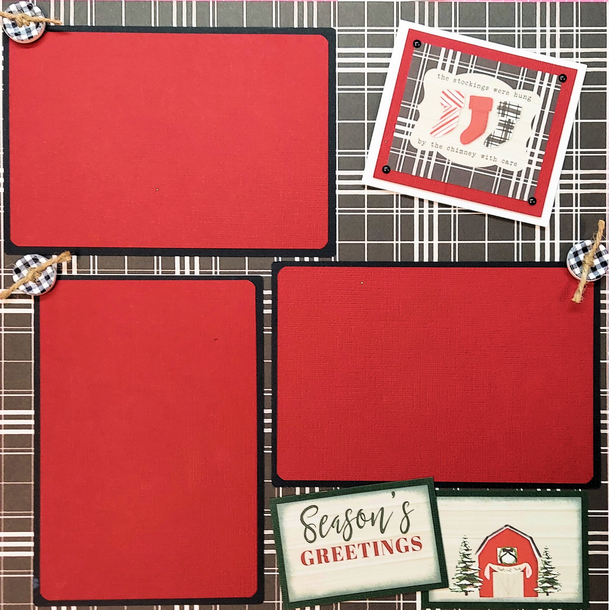The Most Wonderful Time Of The Year (2) - 12 x 12 Pages, Fully-Assembled & Hand-Crafted 3D Scrapbook Premade by SSC Designs