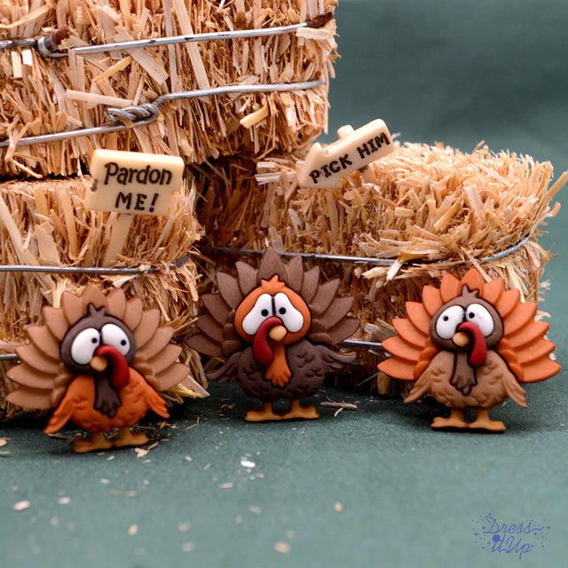 Dress It Up Collection Turkey Trot Thanksgiving Scrapbook Buttons by Jesse James Buttons
