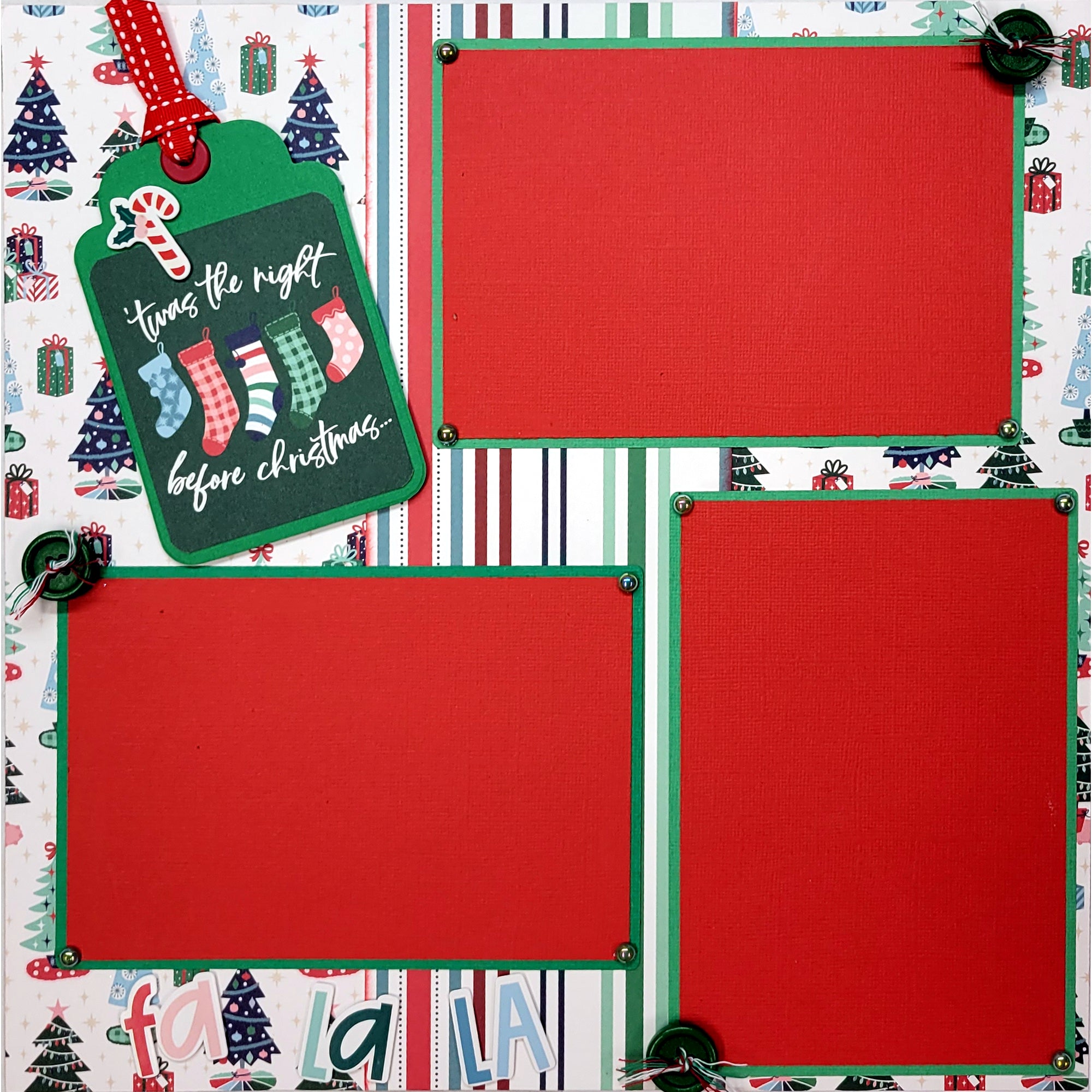 Twas The Night Before Christmas 2 - 12 x 12 Pages, Fully-Assembled & Hand-Crafted 3D Scrapbook Premade by SSC Designs