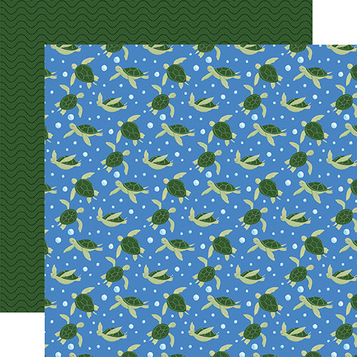 Under Sea Adventures Collection Twirling Turtles 12 x 12 Double-Sided Scrapbook Paper by Echo Park Paper