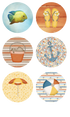 Under The Boardwalk Collection Button Bubbles 1" Self-Adhesive Scrapbook Embellishments by SSC Designs