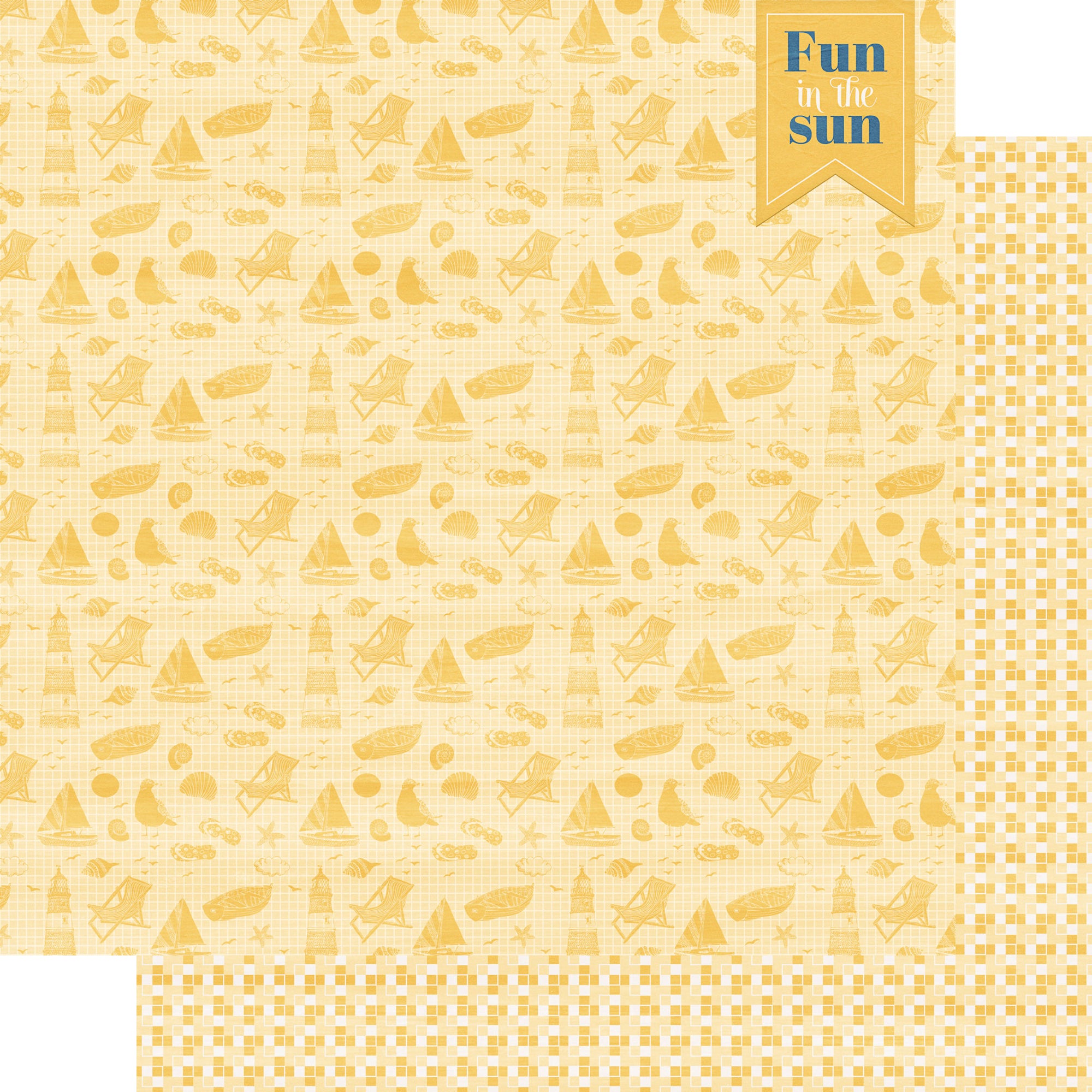 Under The Boardwalk Collection Fun In The Sun 12 x 12 Double-Sided Scrapbook Paper by SSC Designs