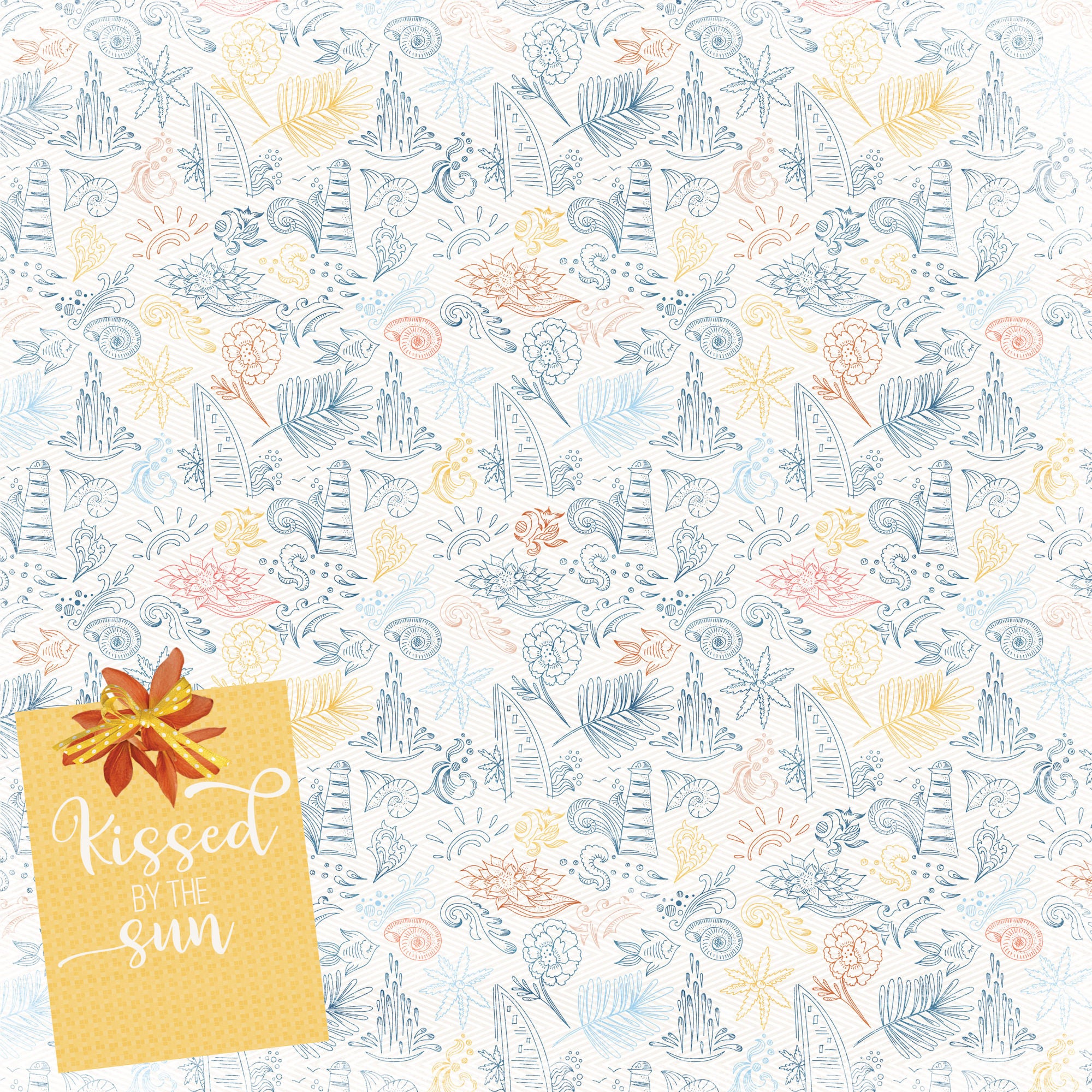 Under The Boardwalk Collection Sun Kissed 12 x 12 Double-Sided Scrapbook Paper by SSC Designs