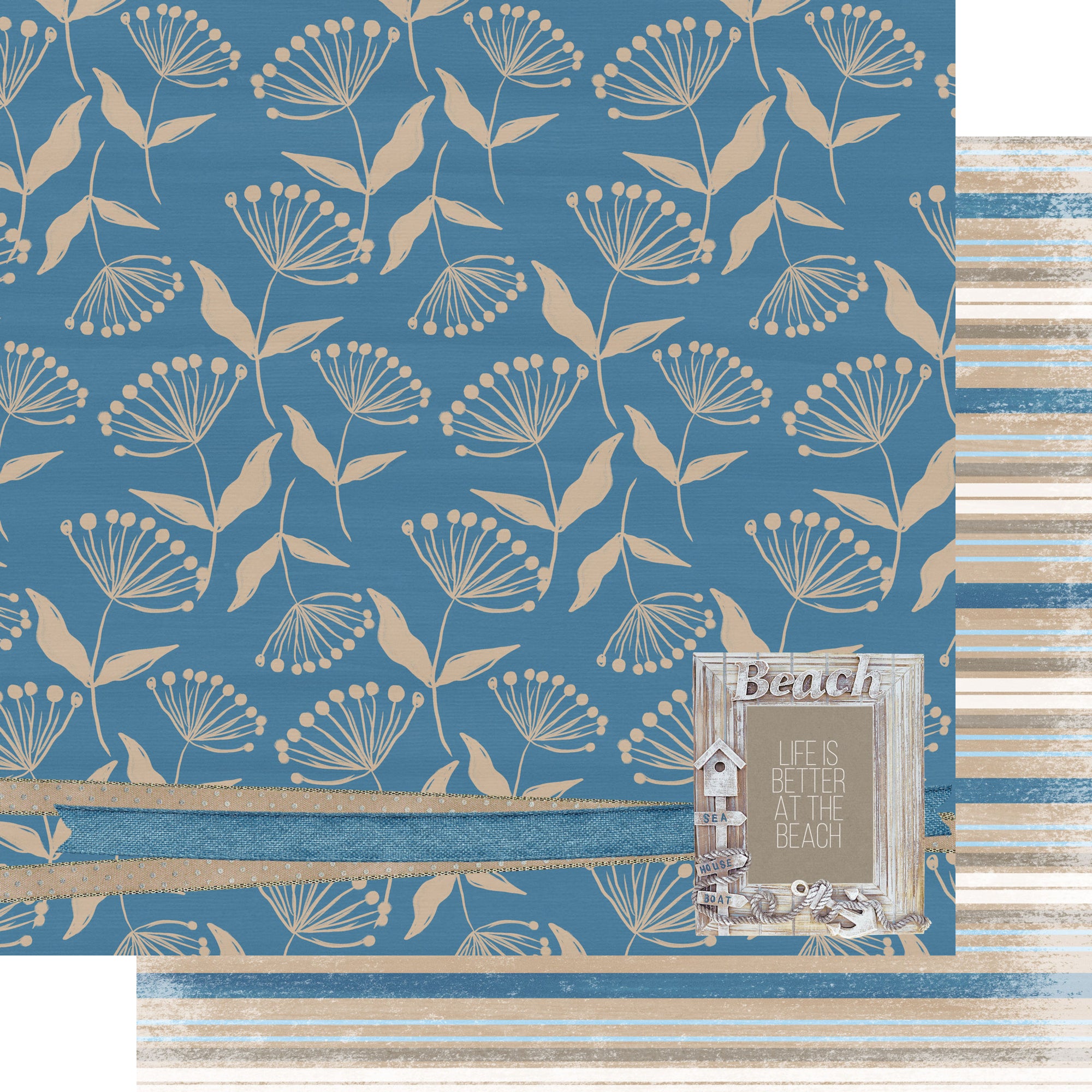 Under The Boardwalk Collection Better At The Beach 12 x 12 Double-Sided Scrapbook Paper by SSC Designs