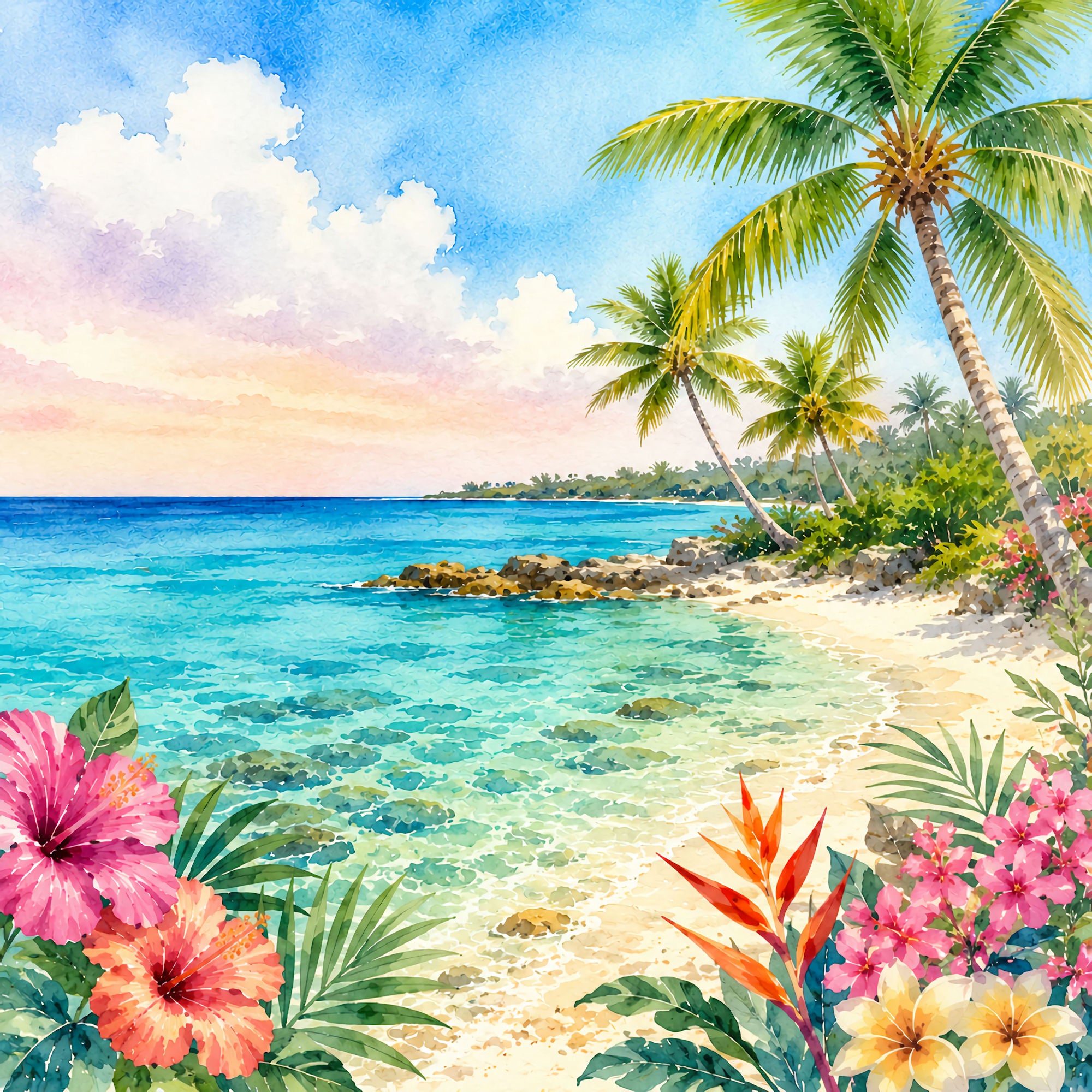 Vacation Vibes Collection Cayman Islands Getaway 12 x 12 Double-Sided Scrapbook Paper by SSC Designs