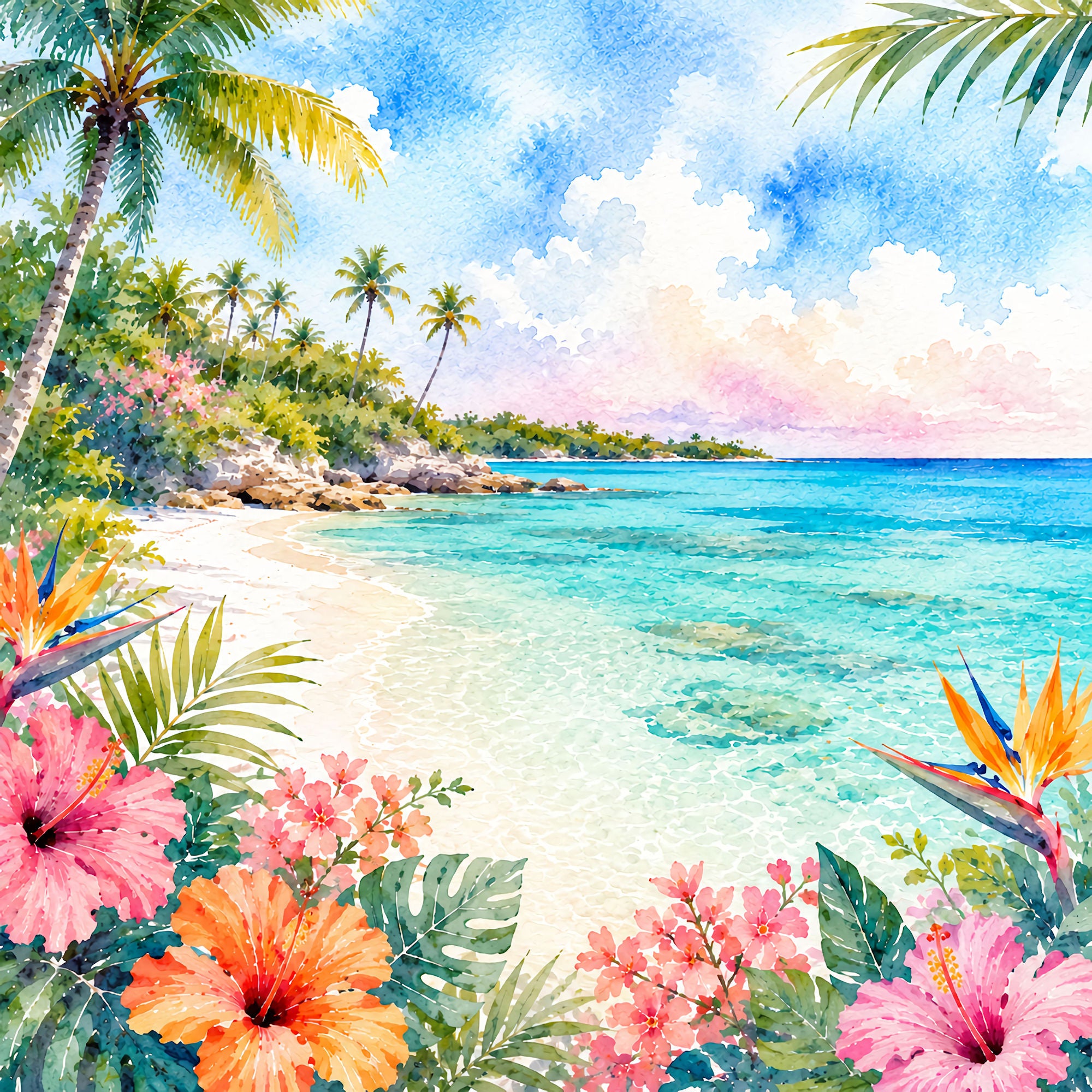Vacation Vibes Collection Turks and Caicos 12 x 12 Double-Sided Scrapbook Paper by SSC Designs