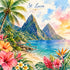 Vacation Vibes Collection St. Lucia Memories 12 x 12 Double-Sided Scrapbook Paper by SSC Designs
