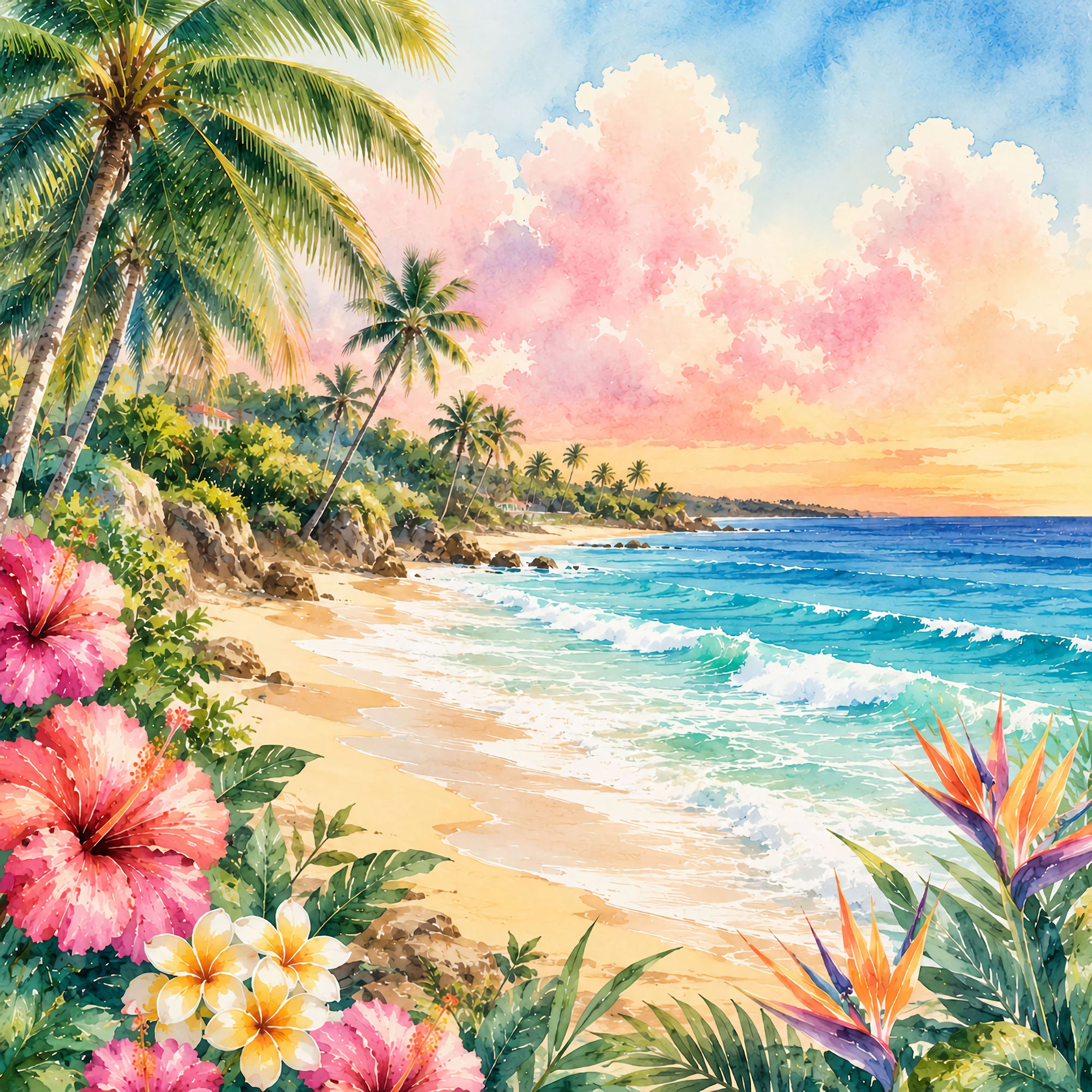 Vacation Vibes Collection Barbadoes Beaches 12 x 12 Double-Sided Scrapbook Paper by SSC Designs