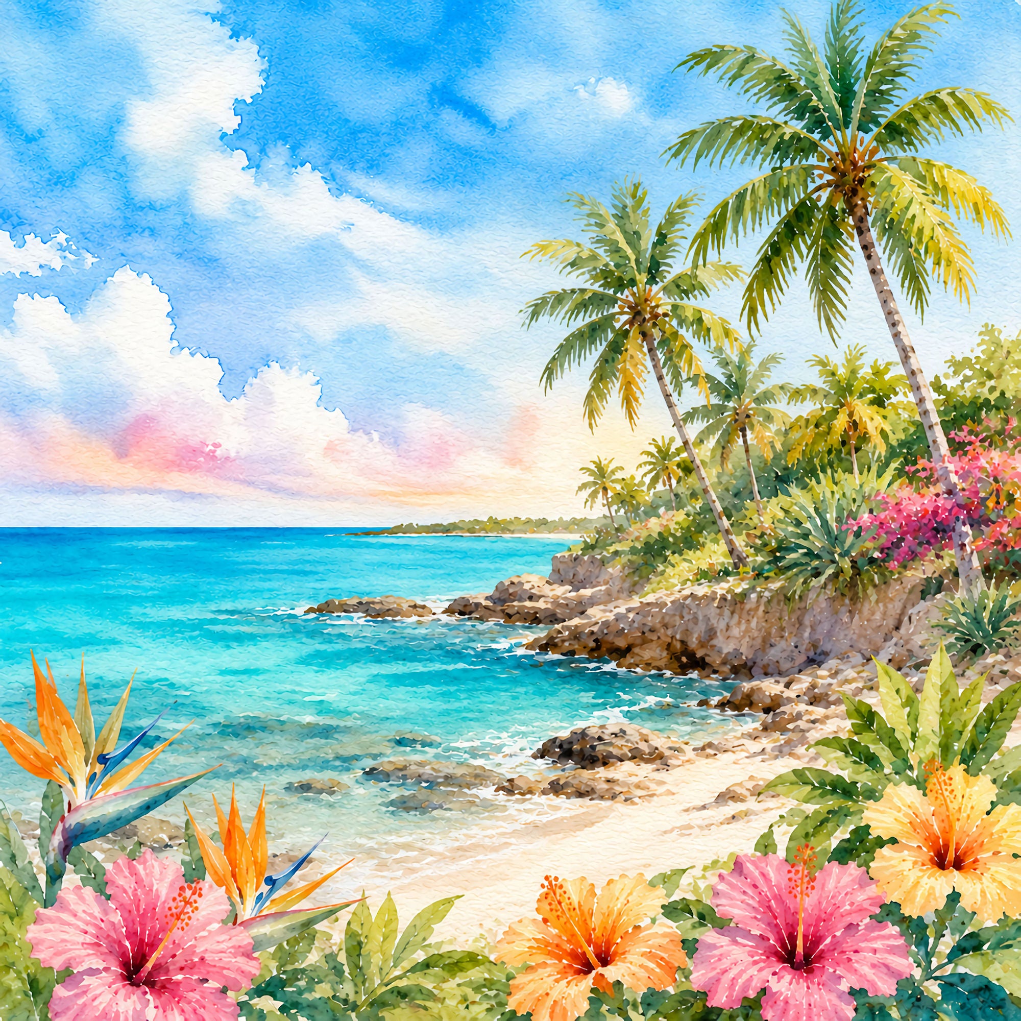 Vacation Vibes Collection Aruba Adventures 12 x 12 Double-Sided Scrapbook Paper by SSC Designs