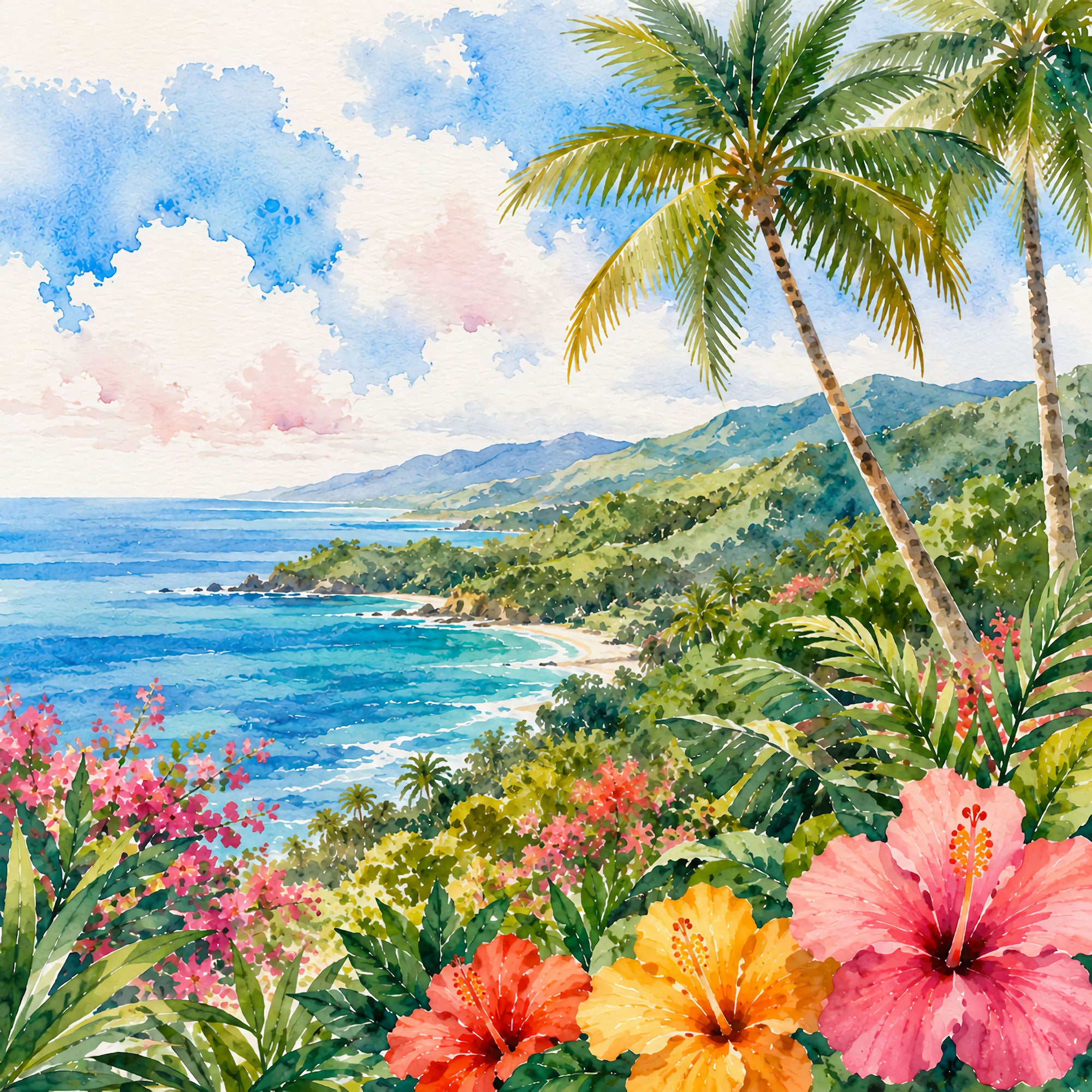 Vacation Vibes Collection Puerto Rico Paradise 12 x 12 Double-Sided Scrapbook Paper by SSC Designs