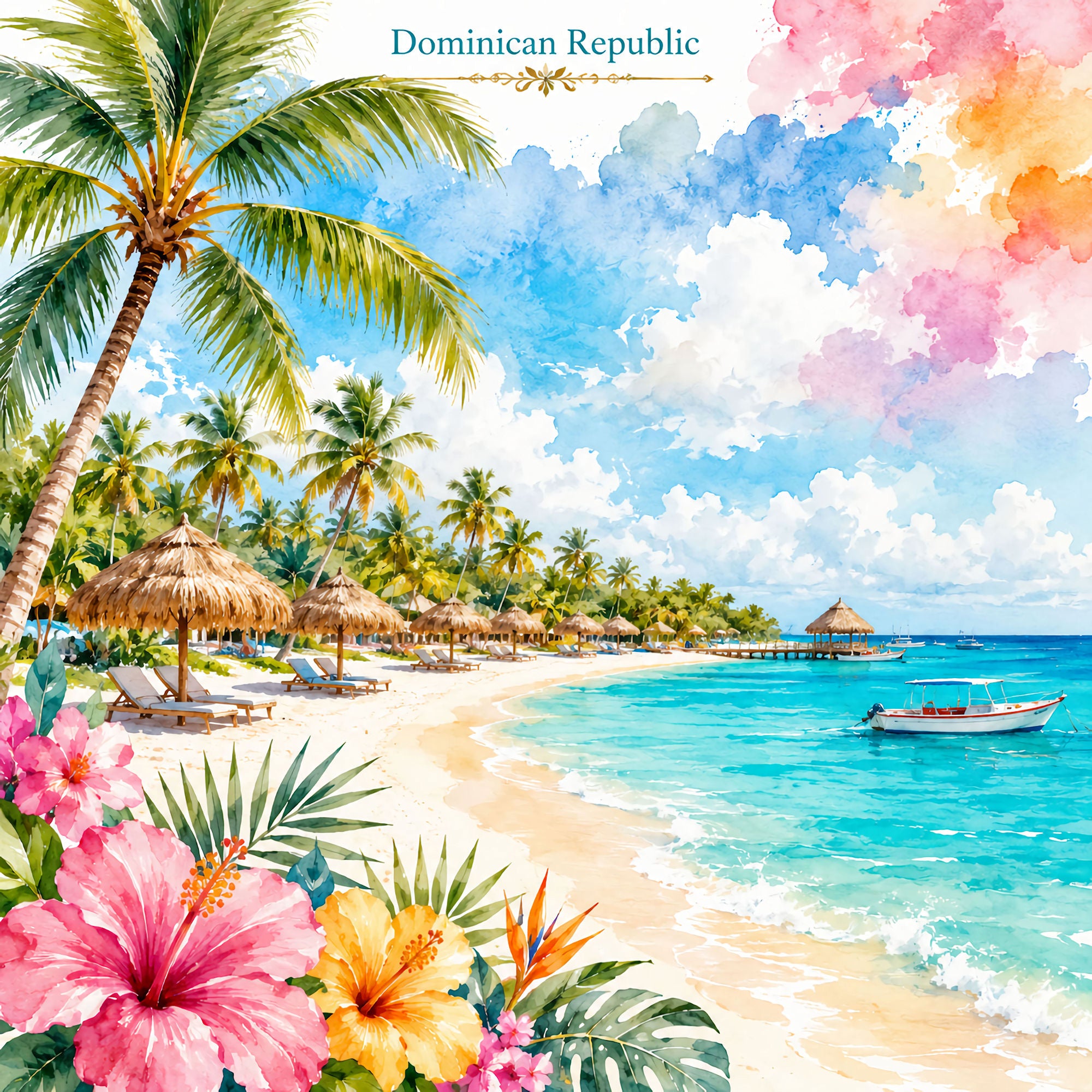 Vacation Vibes Collection Dominican Republic Escape 12 x 12 Double-Sided Scrapbook Paper by SSC Designs