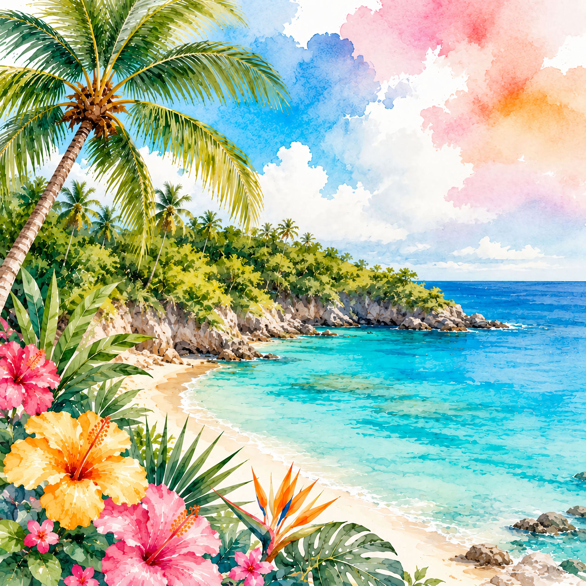 Vacation Vibes Collection Dominican Republic Escape 12 x 12 Double-Sided Scrapbook Paper by SSC Designs