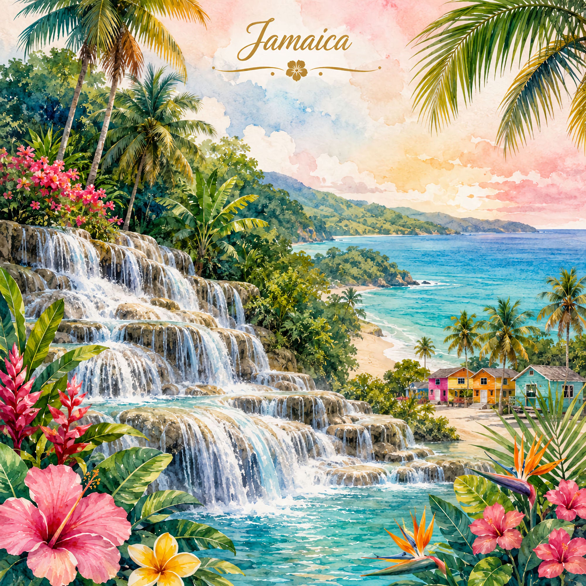 Vacation Vibes Collection Jamaica Vacation 12 x 12 Double-Sided Scrapbook Paper by SSC Designs