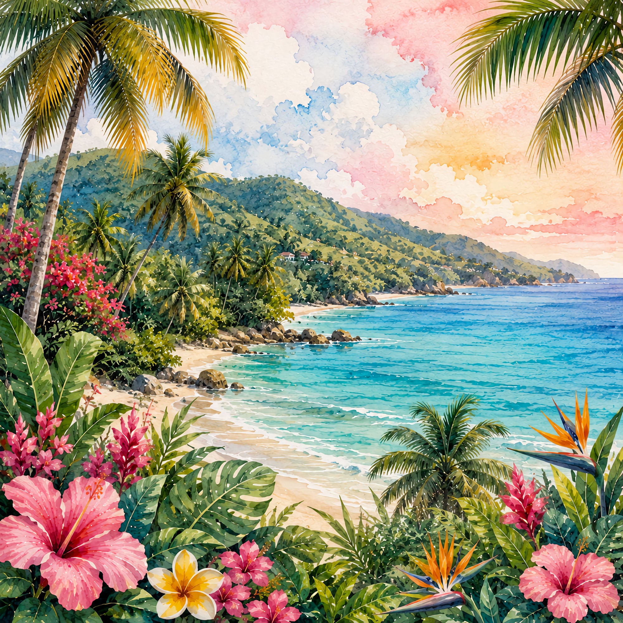 Vacation Vibes Collection Jamaica Vacation 12 x 12 Double-Sided Scrapbook Paper by SSC Designs