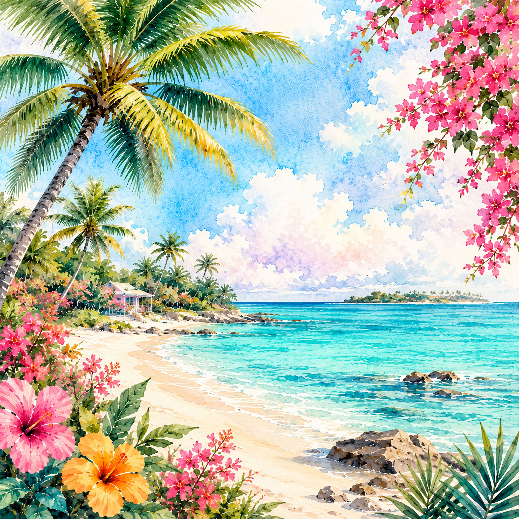 Vacation Vibes Collection Beautiful Bahamas 12 x 12 Double-Sided Scrapbook Paper by SSC Designs