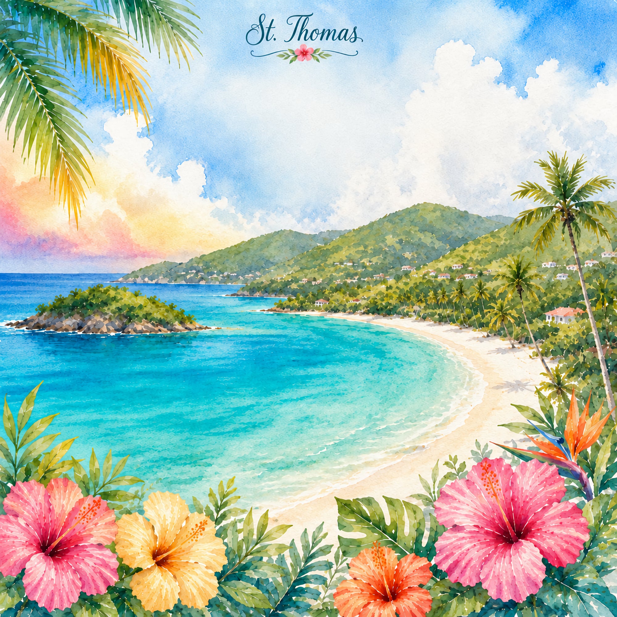 Vacation Vibes Collection St. Thomas Adventures 12 x 12 Double-Sided Scrapbook Paper by SSC Designs