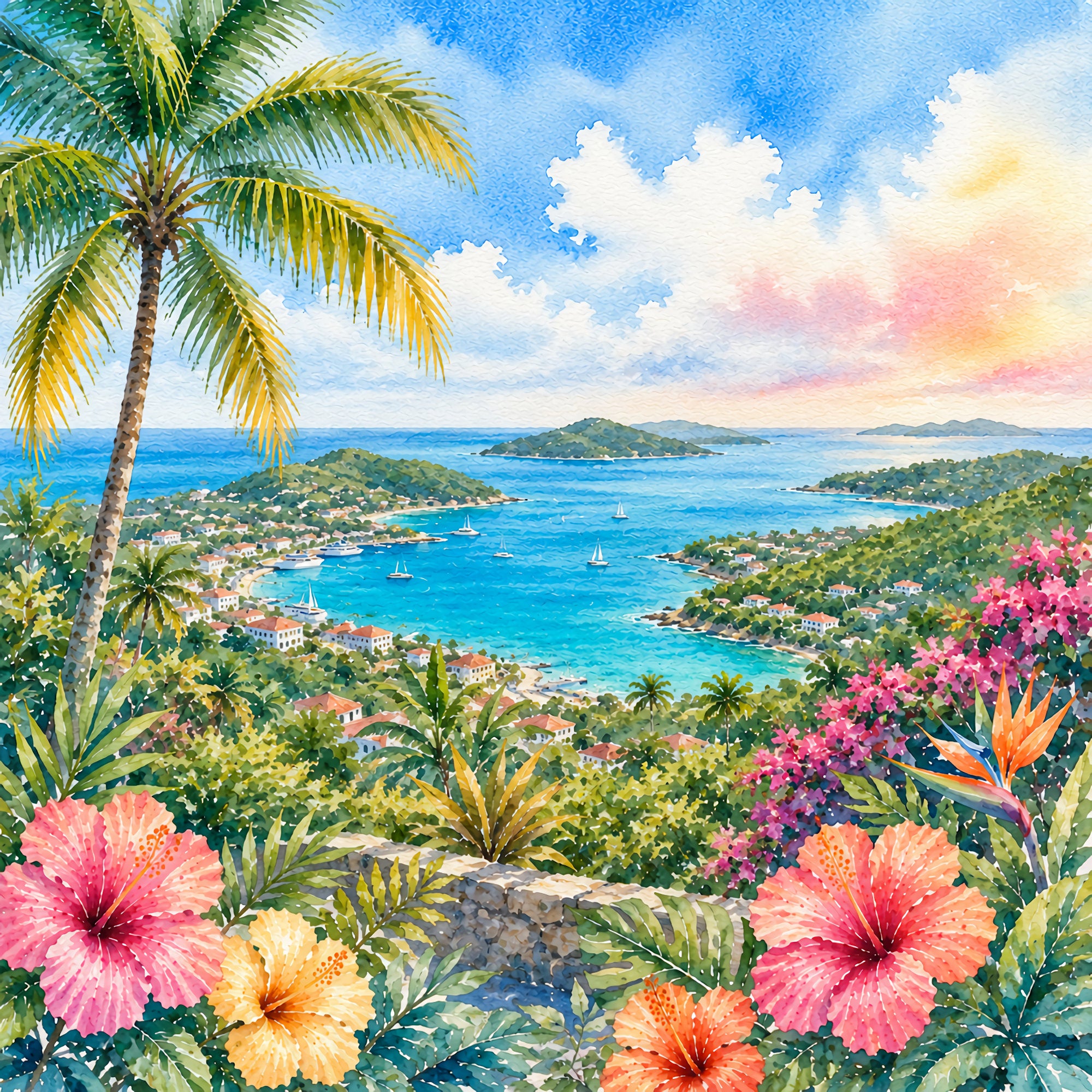 Vacation Vibes Collection St. Thomas Adventures 12 x 12 Double-Sided Scrapbook Paper by SSC Designs