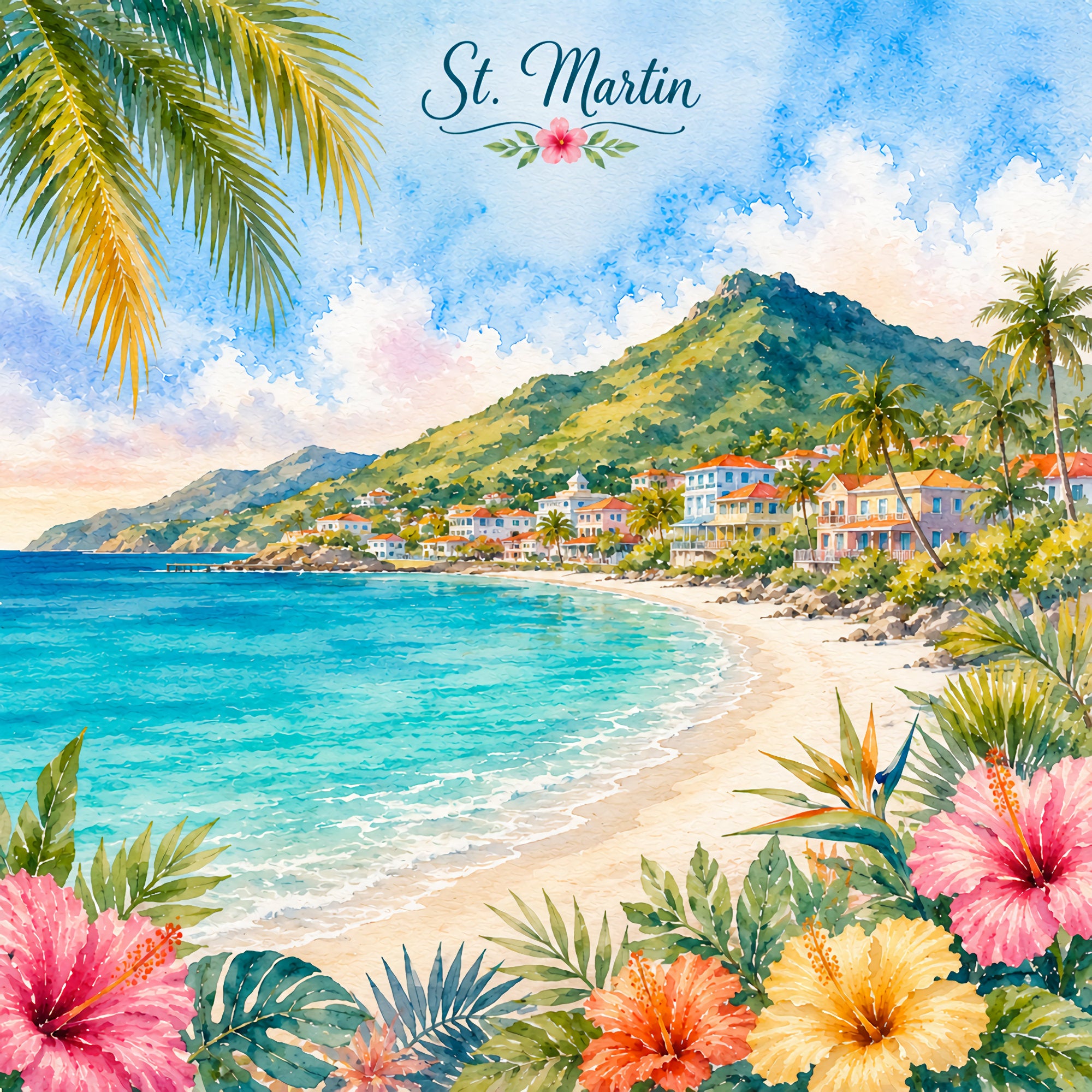 Vacation Vibes Collection St. Martin Memories 12 x 12 Double-Sided Scrapbook Paper by SSC Designs