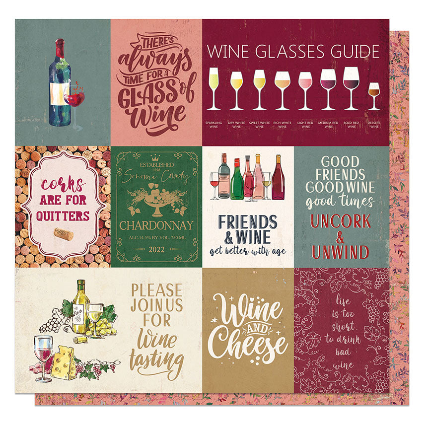 Vineyard Collection Well-Aged 12 x 12 Double-Sided Scrapbook Paper by Photo Play Paper