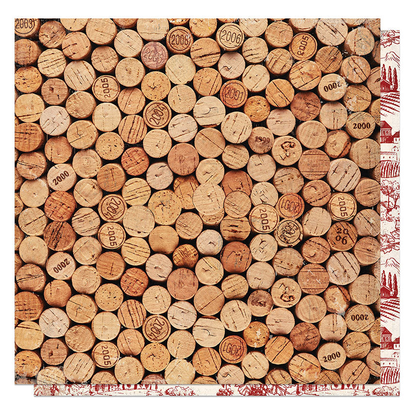 Vineyard Collection Corked 12 x 12 Double-Sided Scrapbook Paper by Photo Play Paper