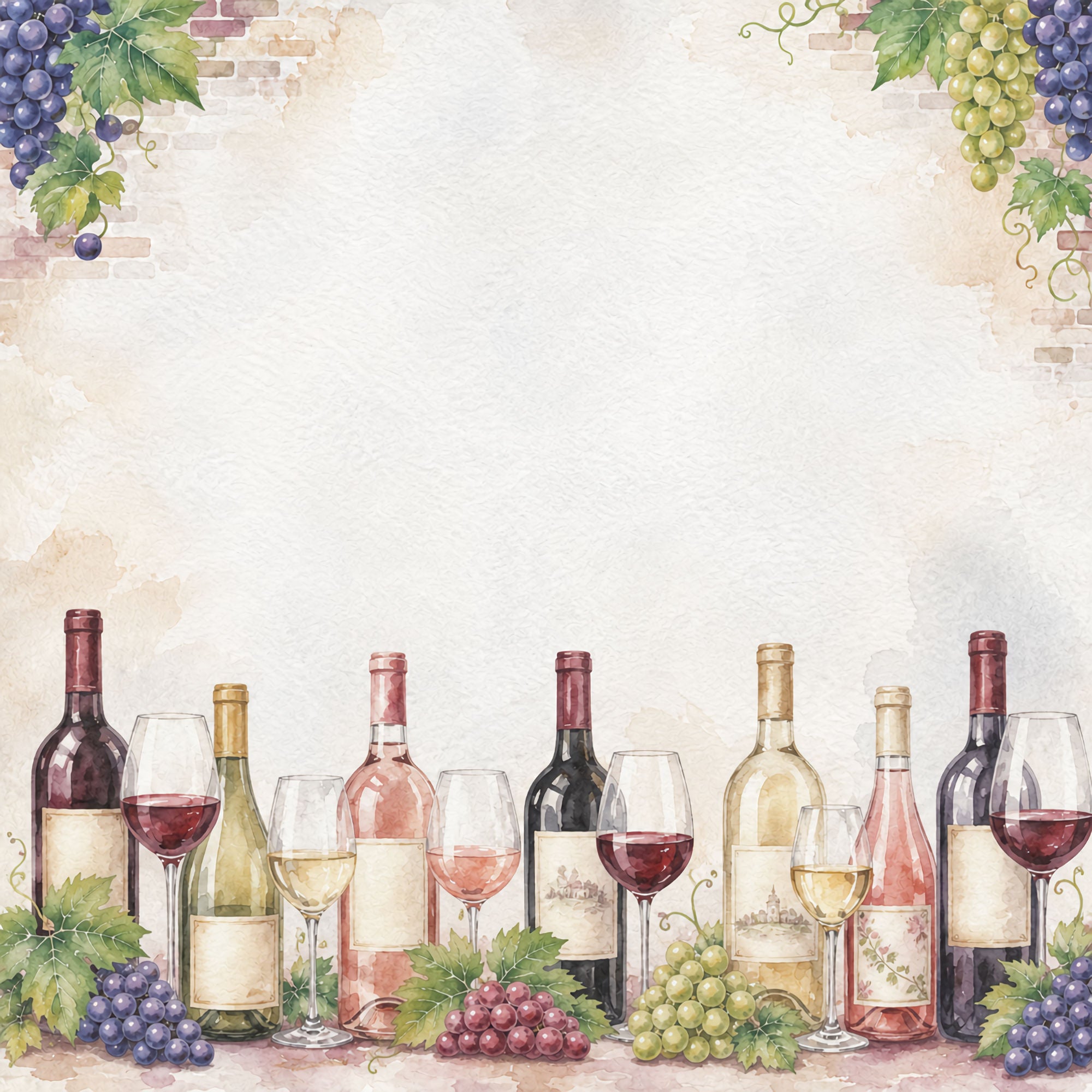 Vineyard Collection Wine Line 12 x 12 Double-Sided Scrapbook Paper by SSC Designs