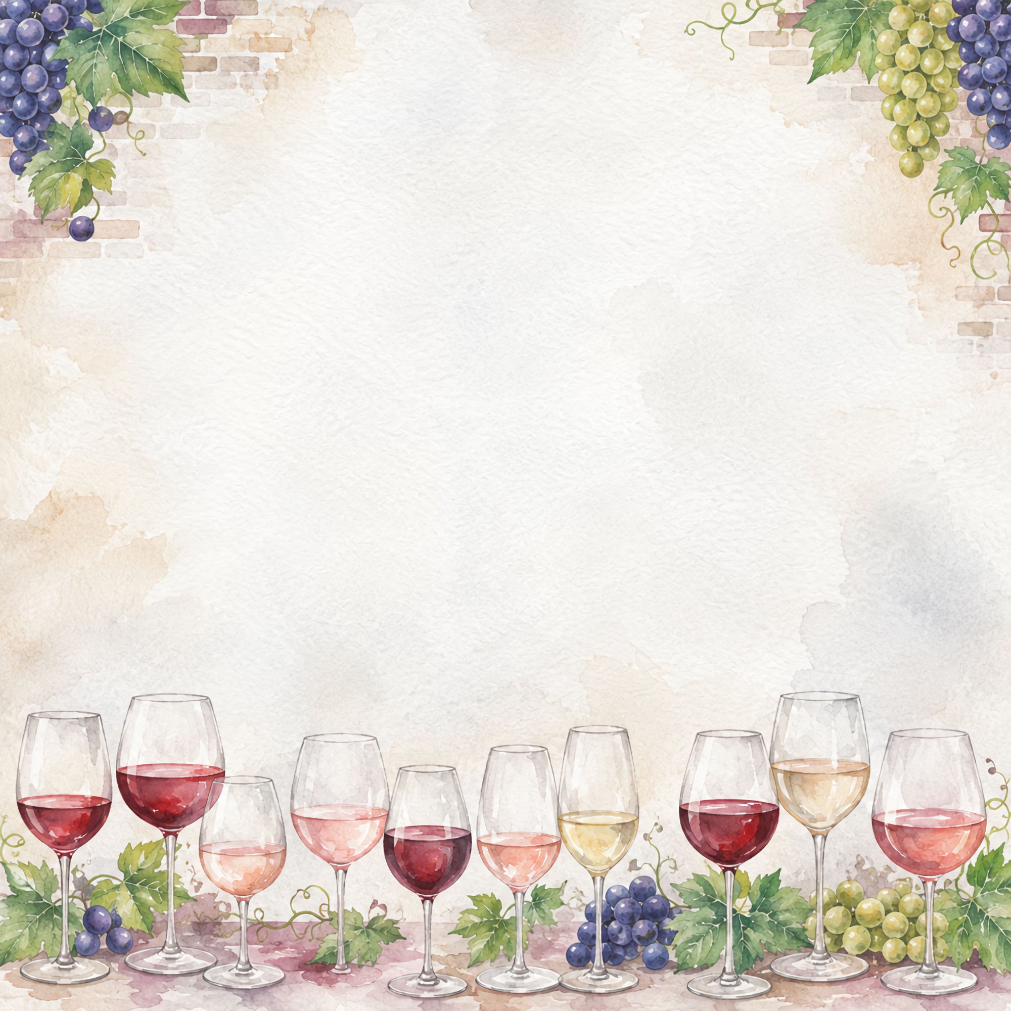 Vineyard Collection Wine Line 12 x 12 Double-Sided Scrapbook Paper by SSC Designs