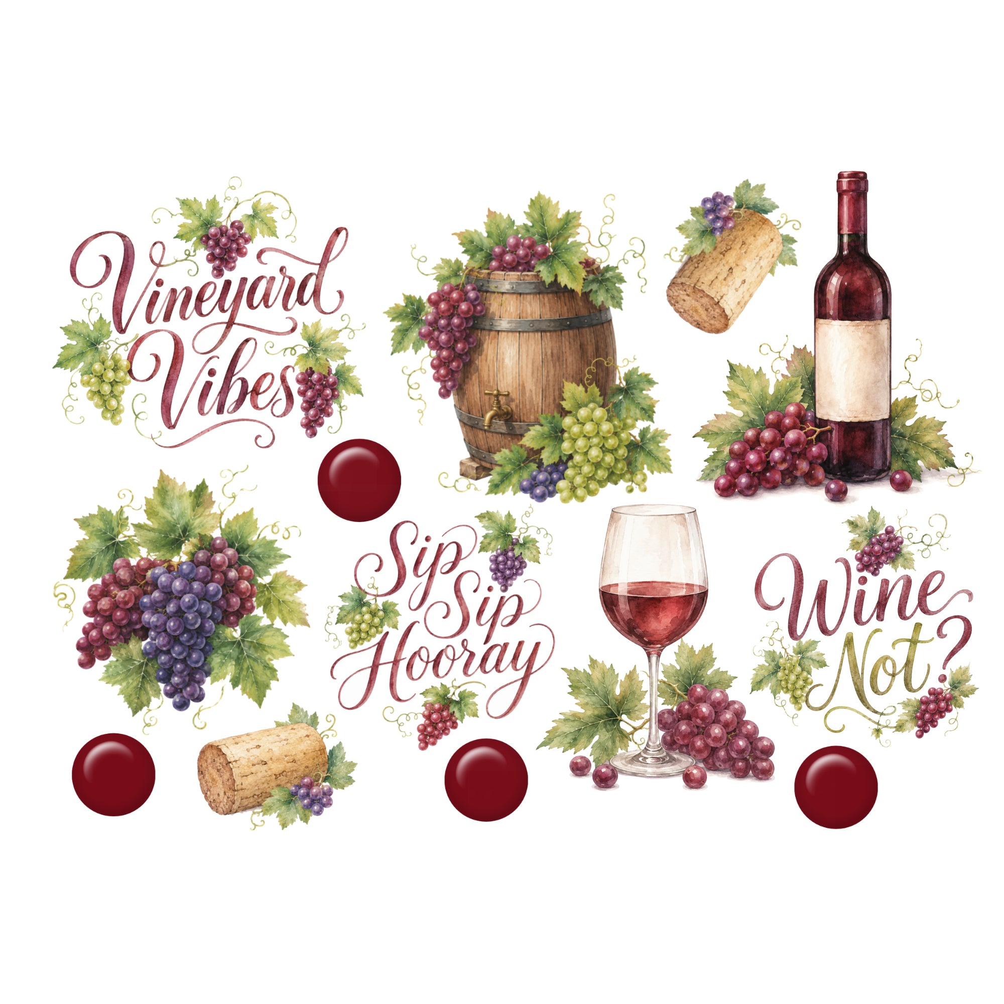 Vineyard Collection 8 x 10 Scrapbook Sticker Sheet by SSC Designs