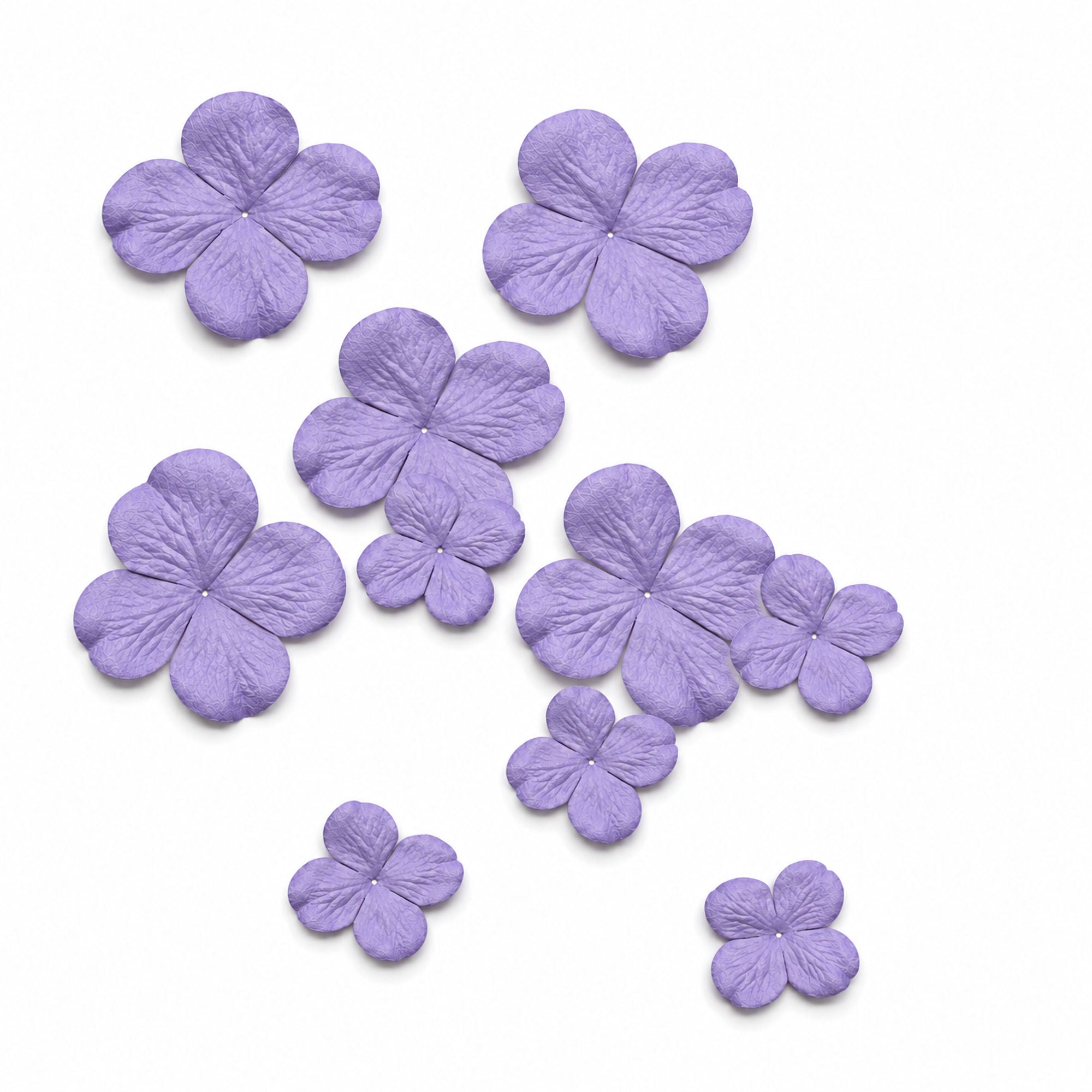 Petal Party Collection Violet 1", 1.75" Hydrangea Flowers - Pkg. of 20