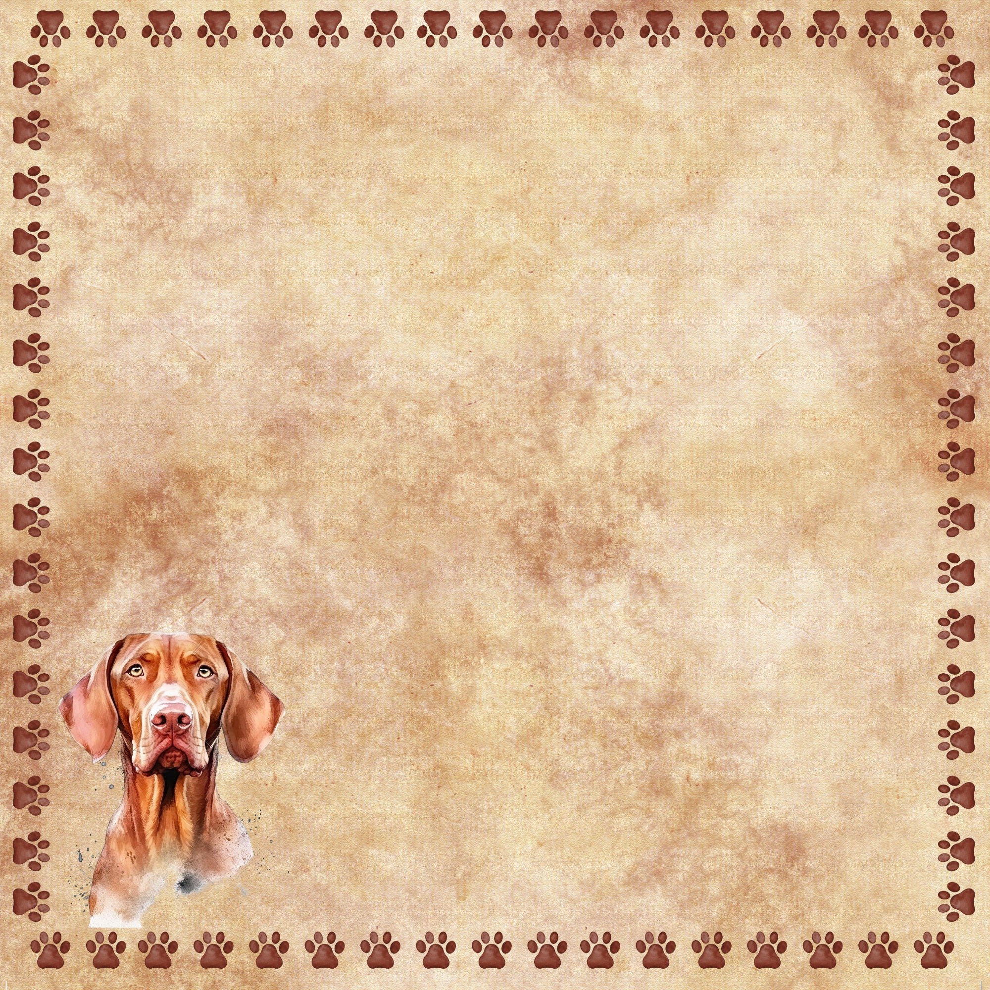 Dog Breeds Collection Vizsla 12 x 12 Double-Sided Scrapbook Paper by SSC Designs