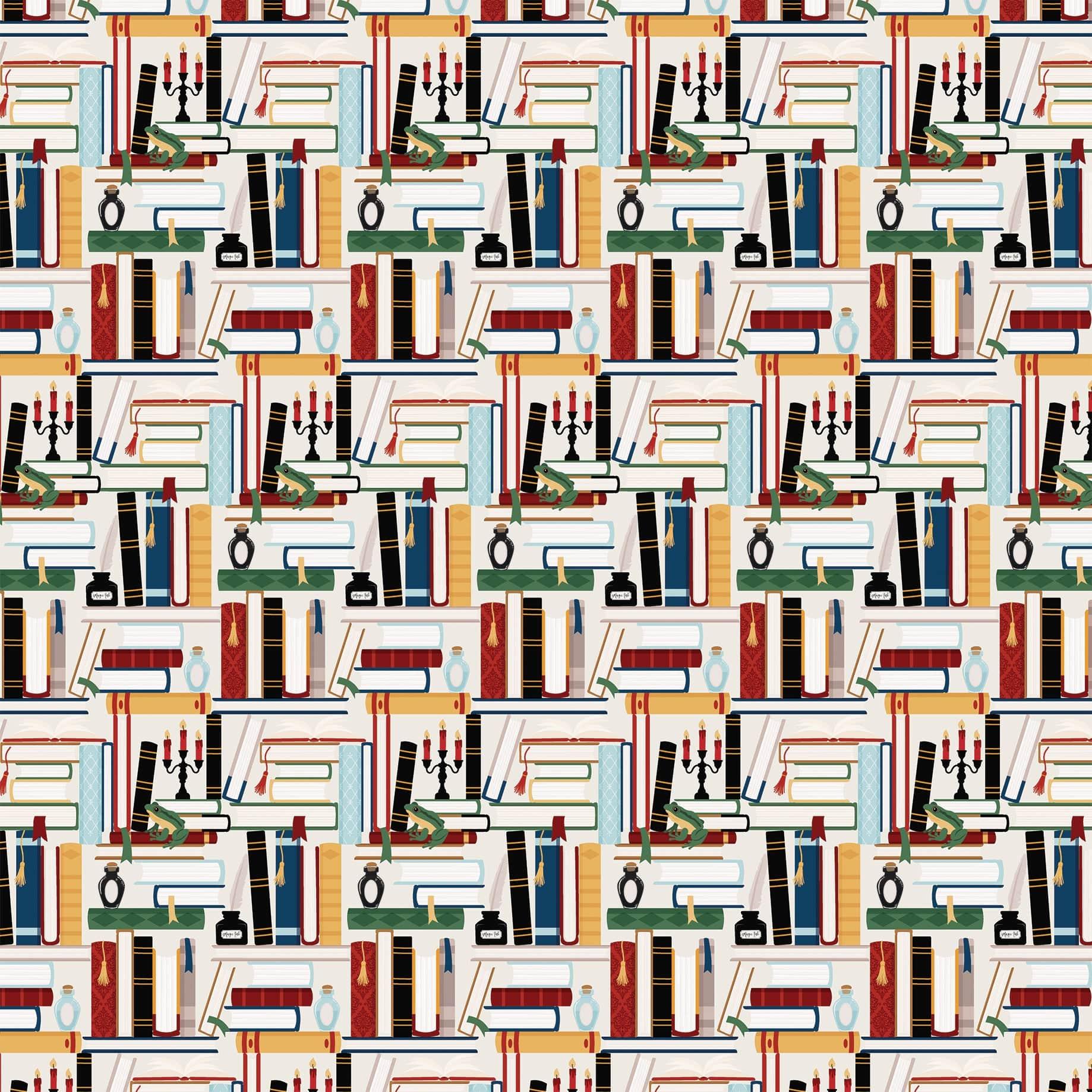 Wizards & Company Collection Spell Book Library 12 x 12 Double-Sided Scrapbook Paper by Echo Park Paper - Scrapbook Supply Companies