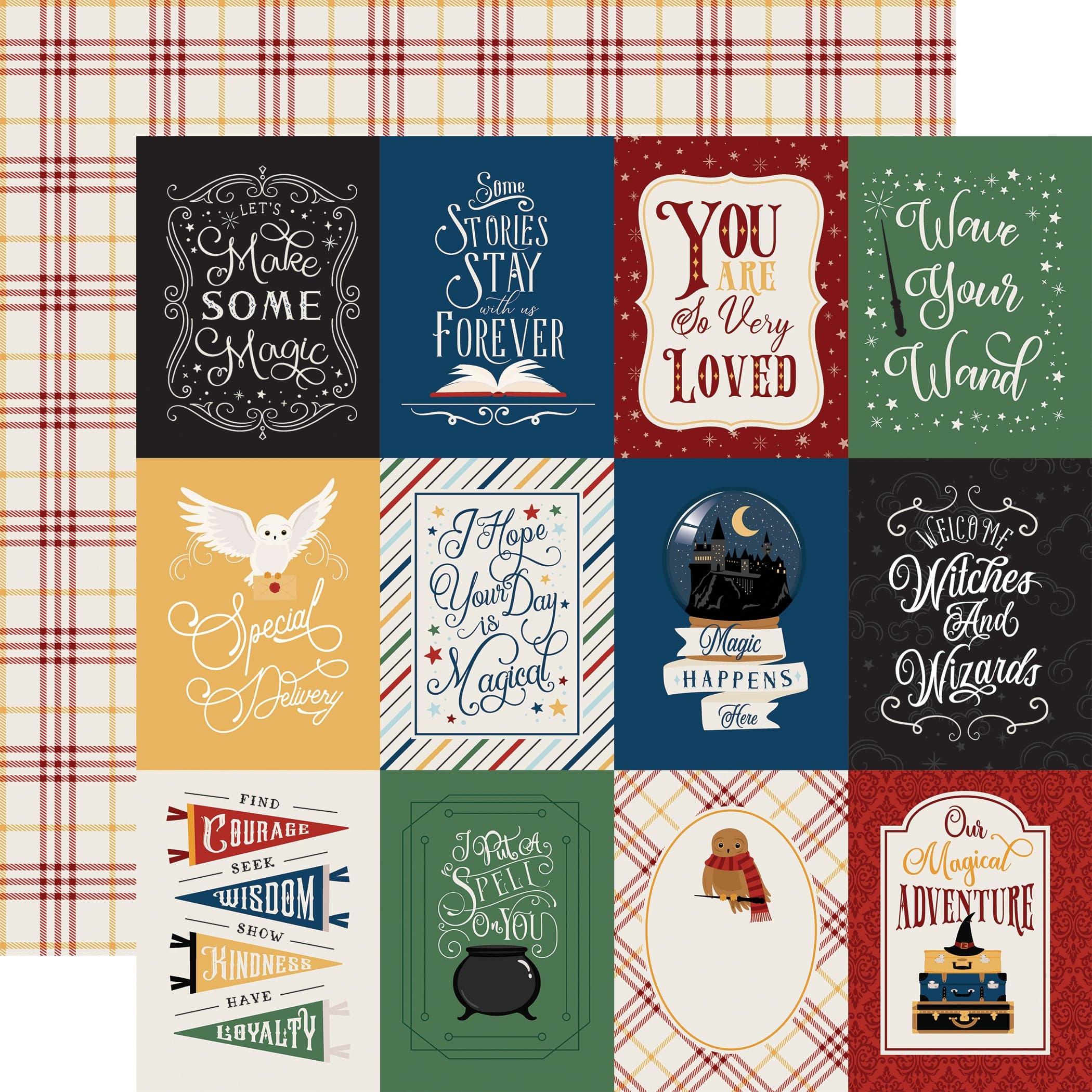 Wizards & Company Collection 3x4 Journaling Cards 12 x 12 Double-Sided Scrapbook Paper by Echo Park Paper