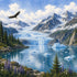 Watercolor Alaska Collection Glacier Bay 12 x 12 Double-Sided Scrapbook Paper by SSC Designs