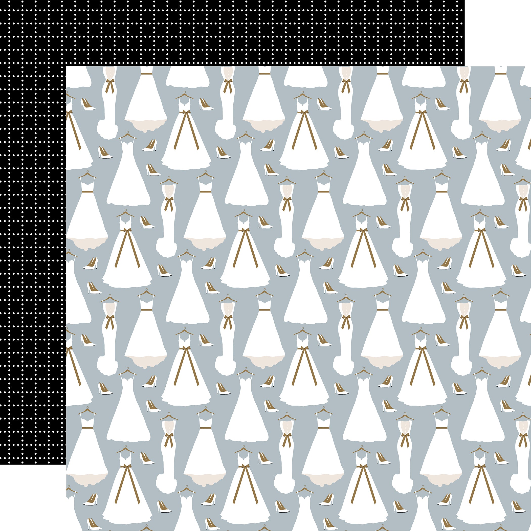 Wedding Bells Collection Something White 12 x 12 Double-Sided Scrapbook Paper by Echo Park