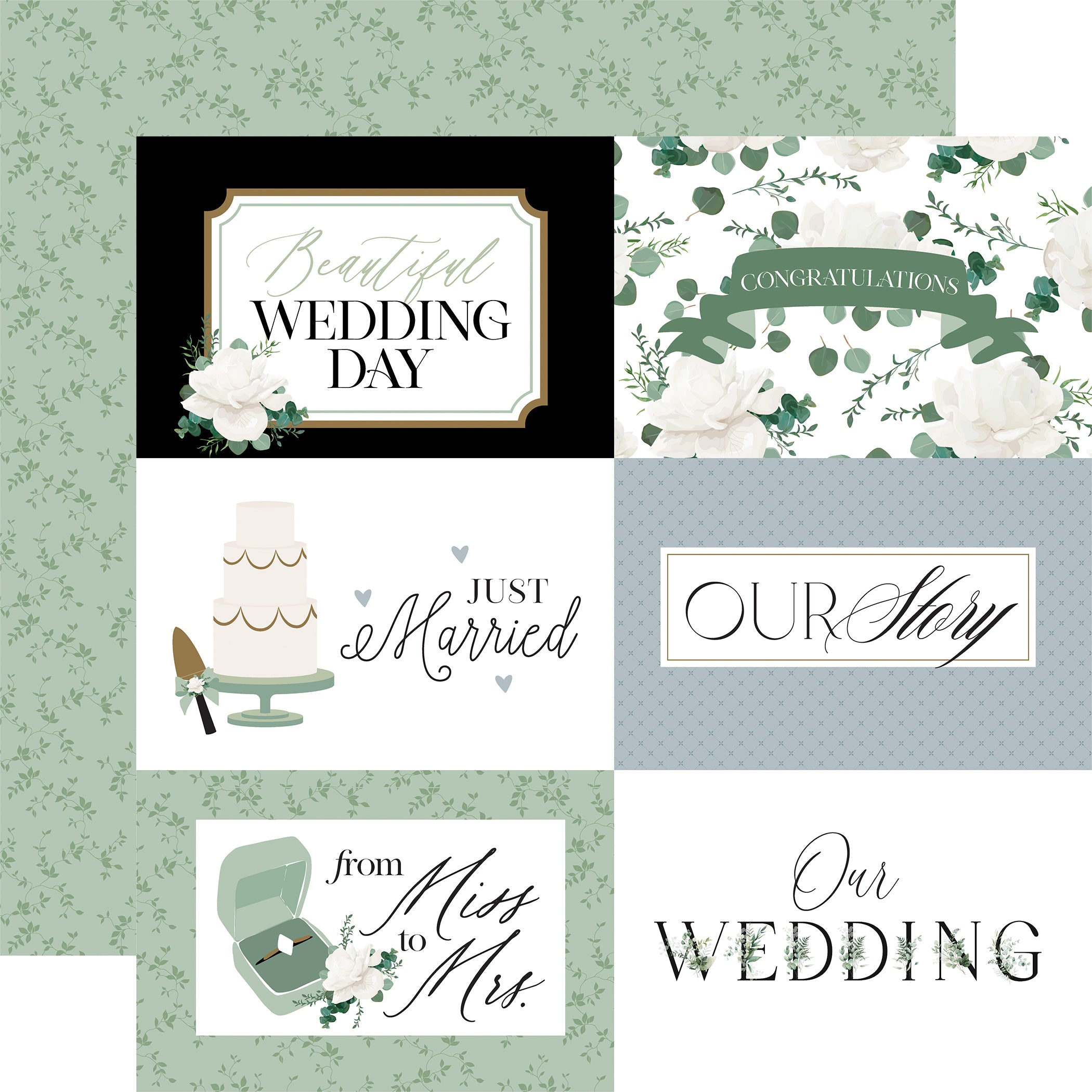 Wedding Bells Scrapbook Paper & Sticker Collection Kit by Echo Park Paper - 13 Pieces