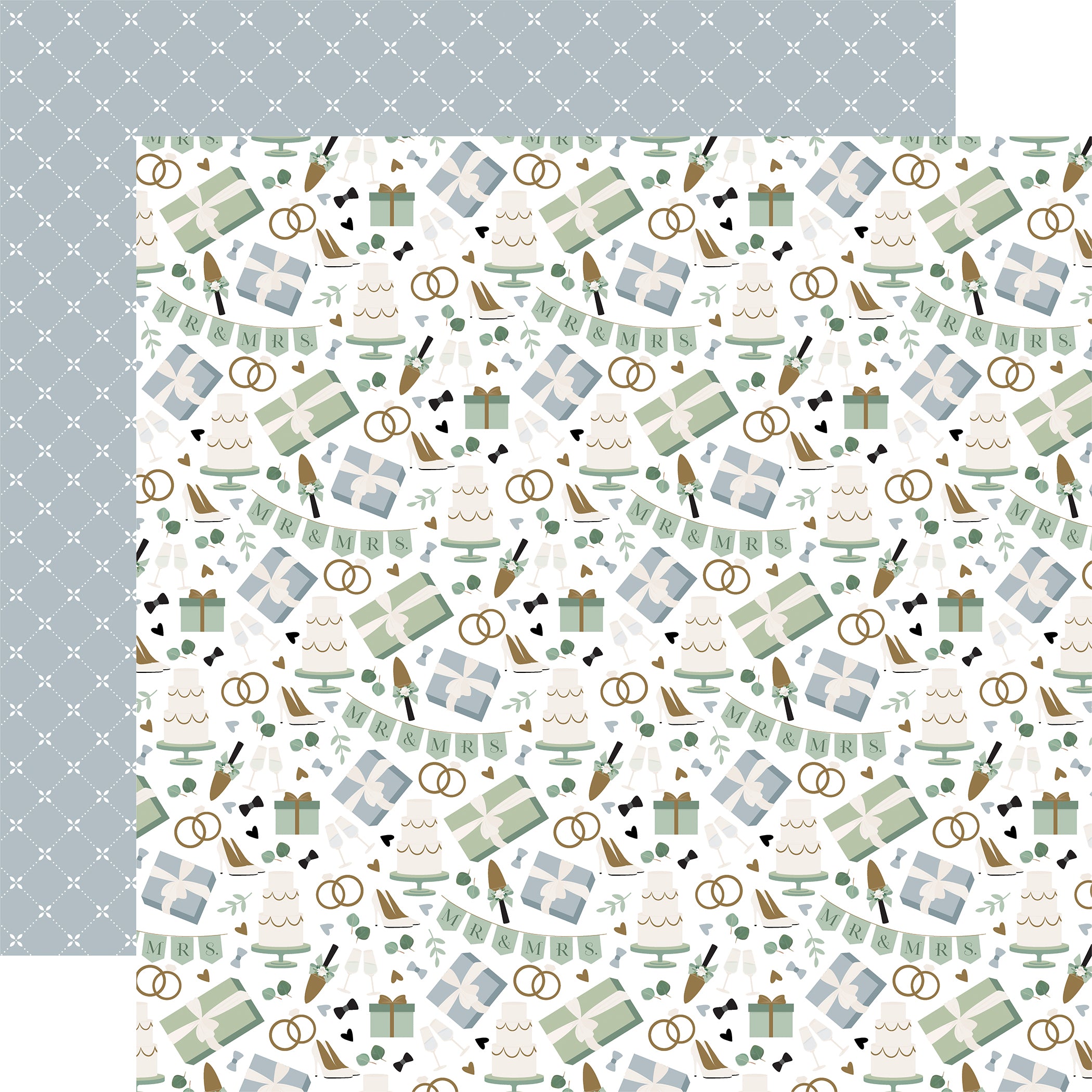 Wedding Bells Scrapbook Paper & Sticker Collection Kit by Echo Park Paper - 13 Pieces