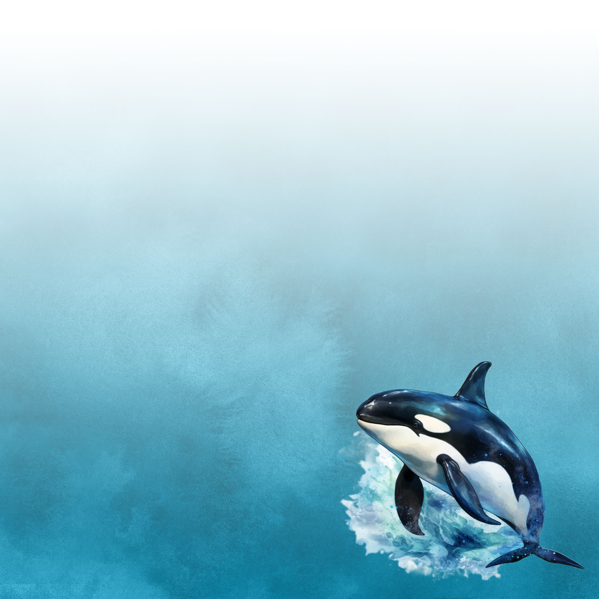 Watercolor Wildlife Collection Orca Killer Whale 12 x 12 Double-Sided Scrapbook Paper by SSC Designs