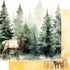 Watercolor Wildlife Collection Elk 12 x 12 Double-Sided Scrapbook Paper by SSC Designs
