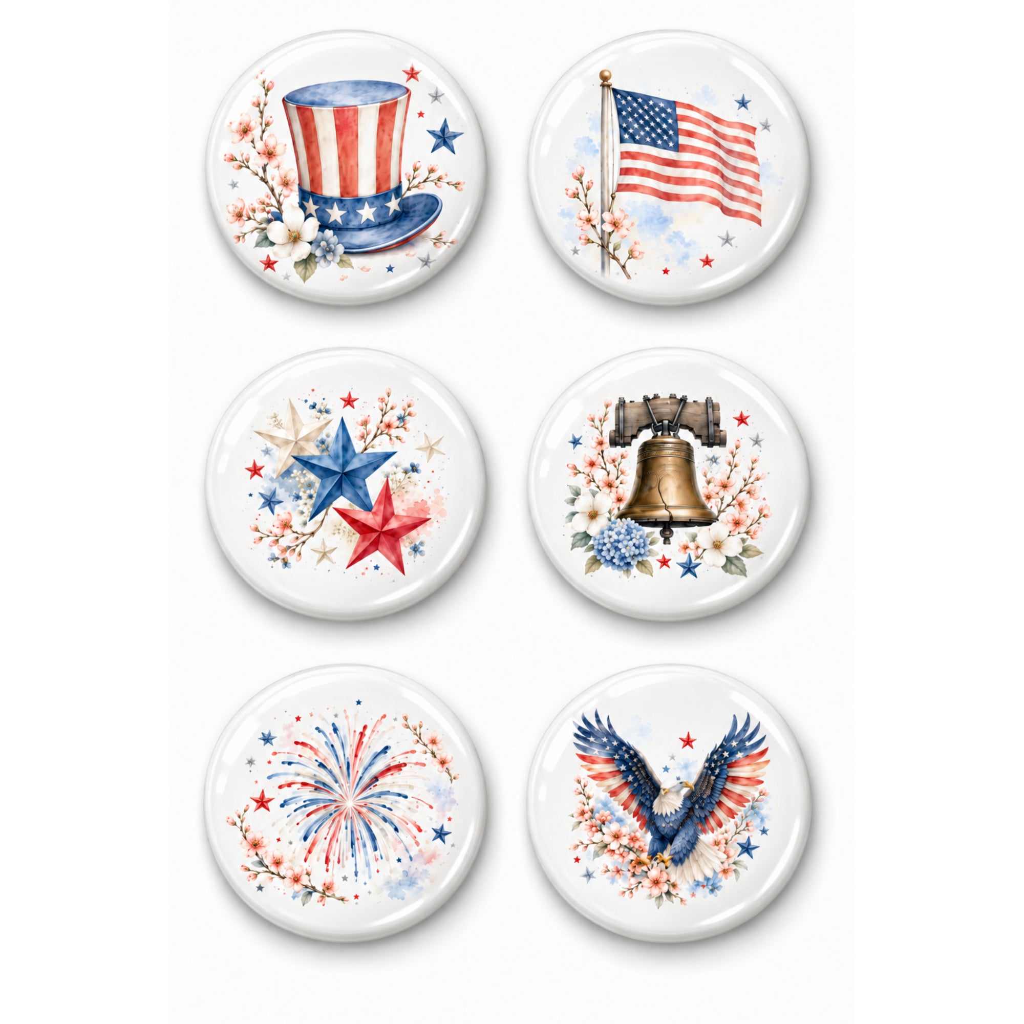 Washington, DC Collection Button Bubbles 1" Scrapbook Embellishments by SSC Designs