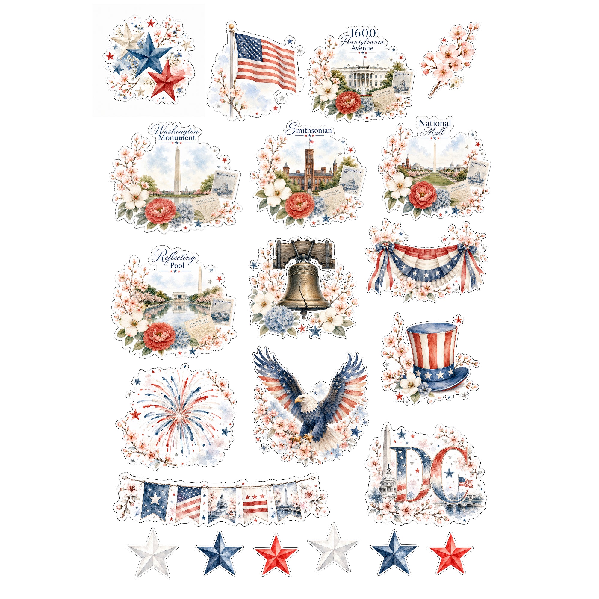 Washington, DC Collection Laser Cut Scrapbook Ephemera Embellishments by SSC Designs