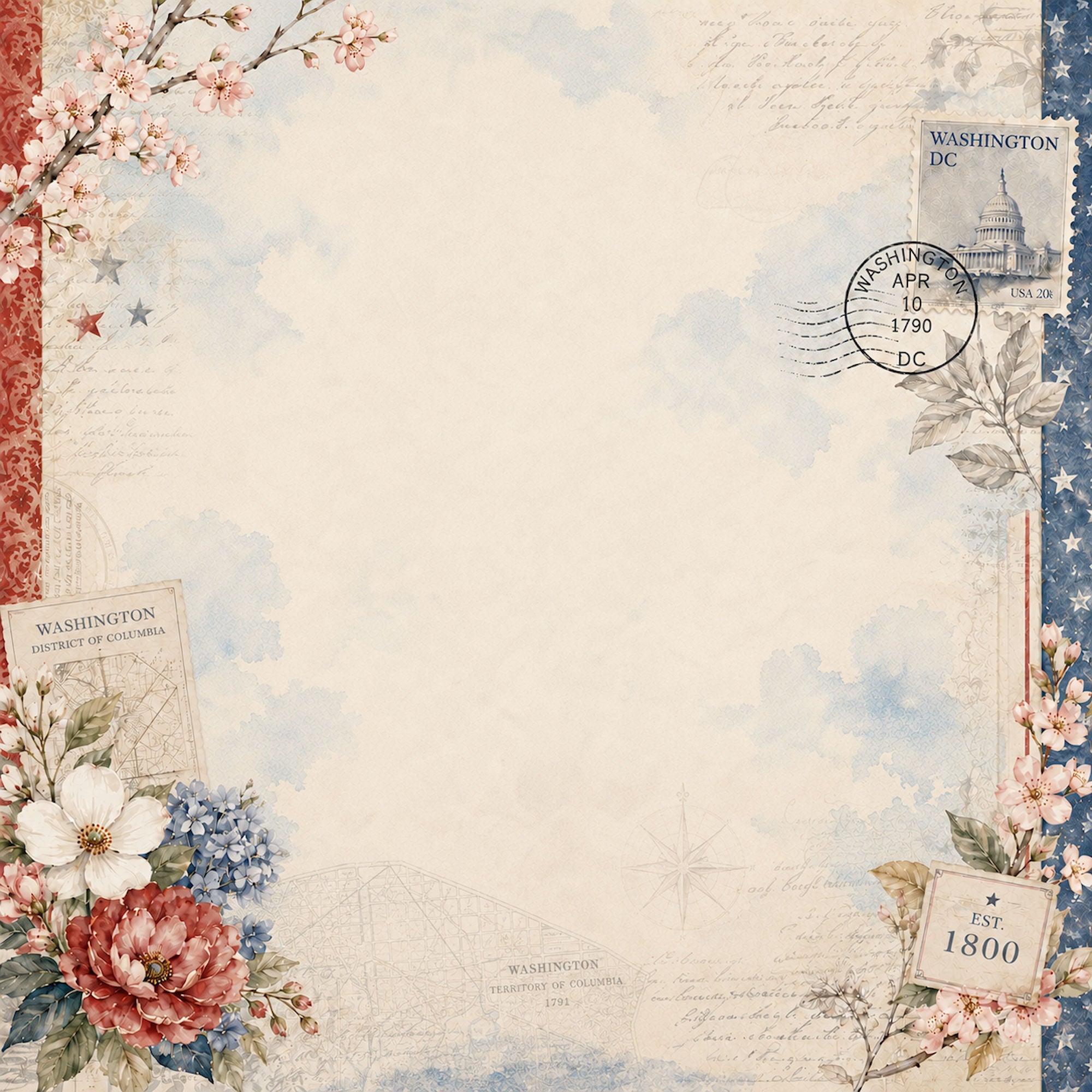 Washington, DC Collection The Capitol Building 12 x 12 Double-Sided Scrapbook Paper by SSC Designs