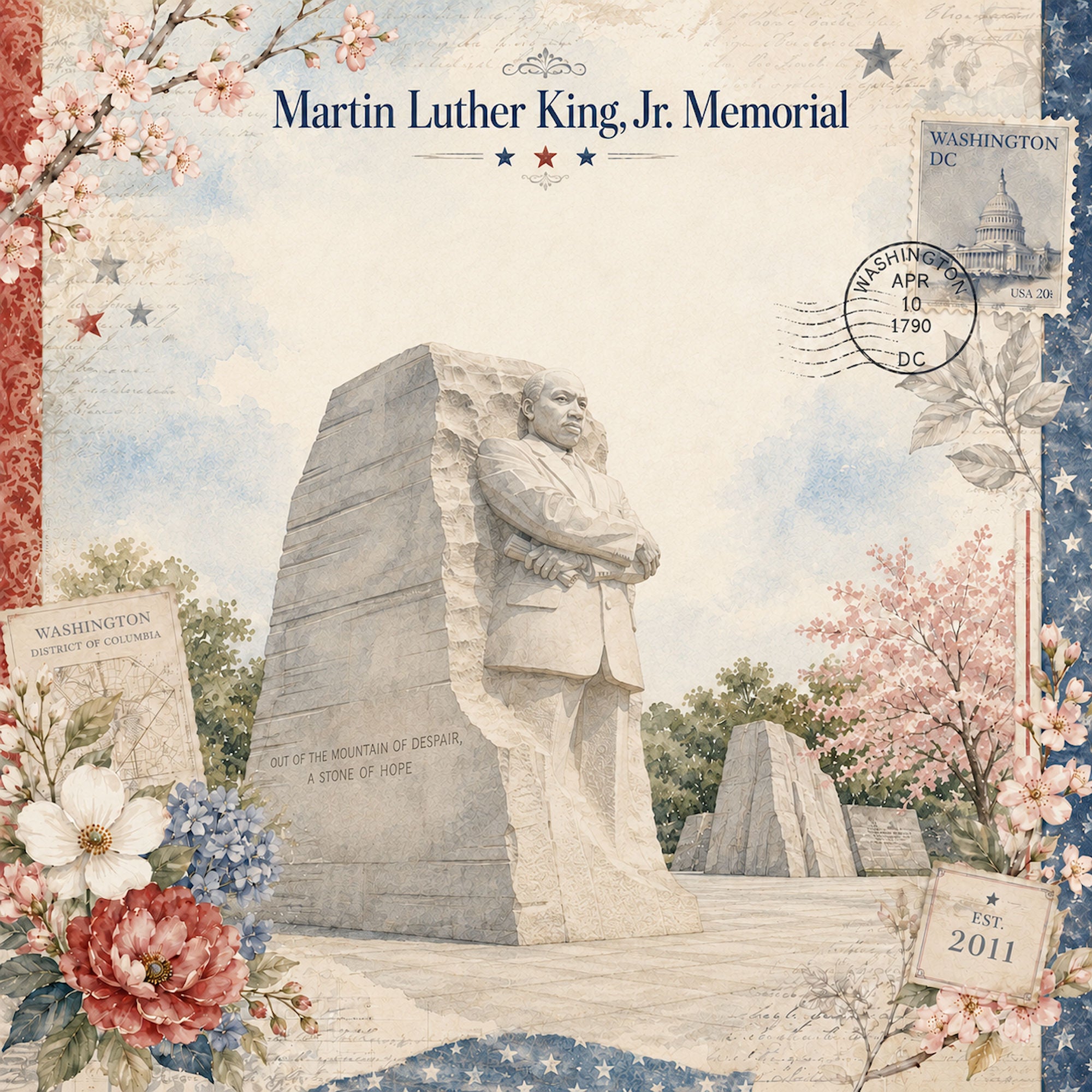 Washington, DC Collection Martin Luther King Jr. 12 x 12 Double-Sided Scrapbook Paper by SSC Designs