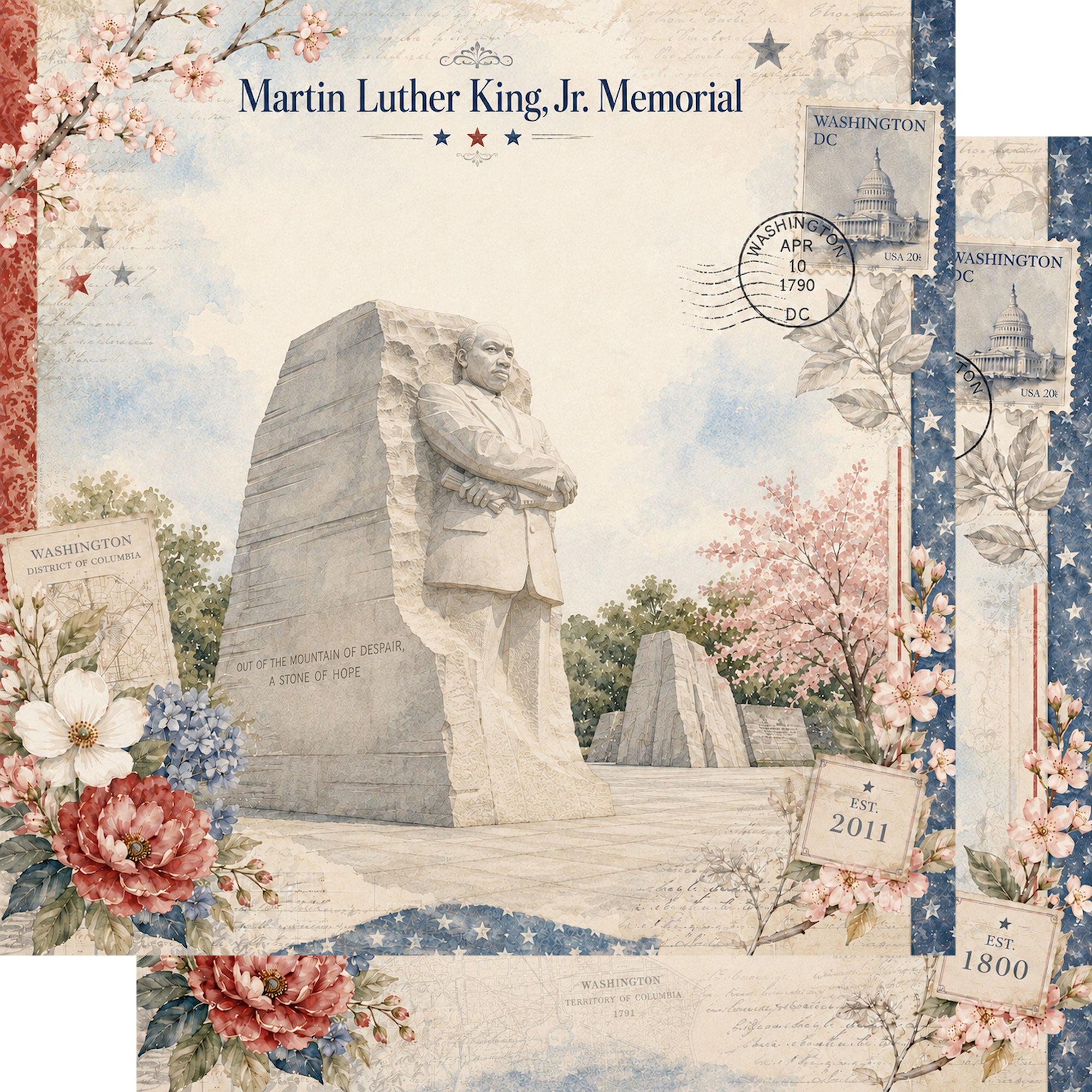 Washington, DC Collection Martin Luther King Jr. 12 x 12 Double-Sided Scrapbook Paper by SSC Designs