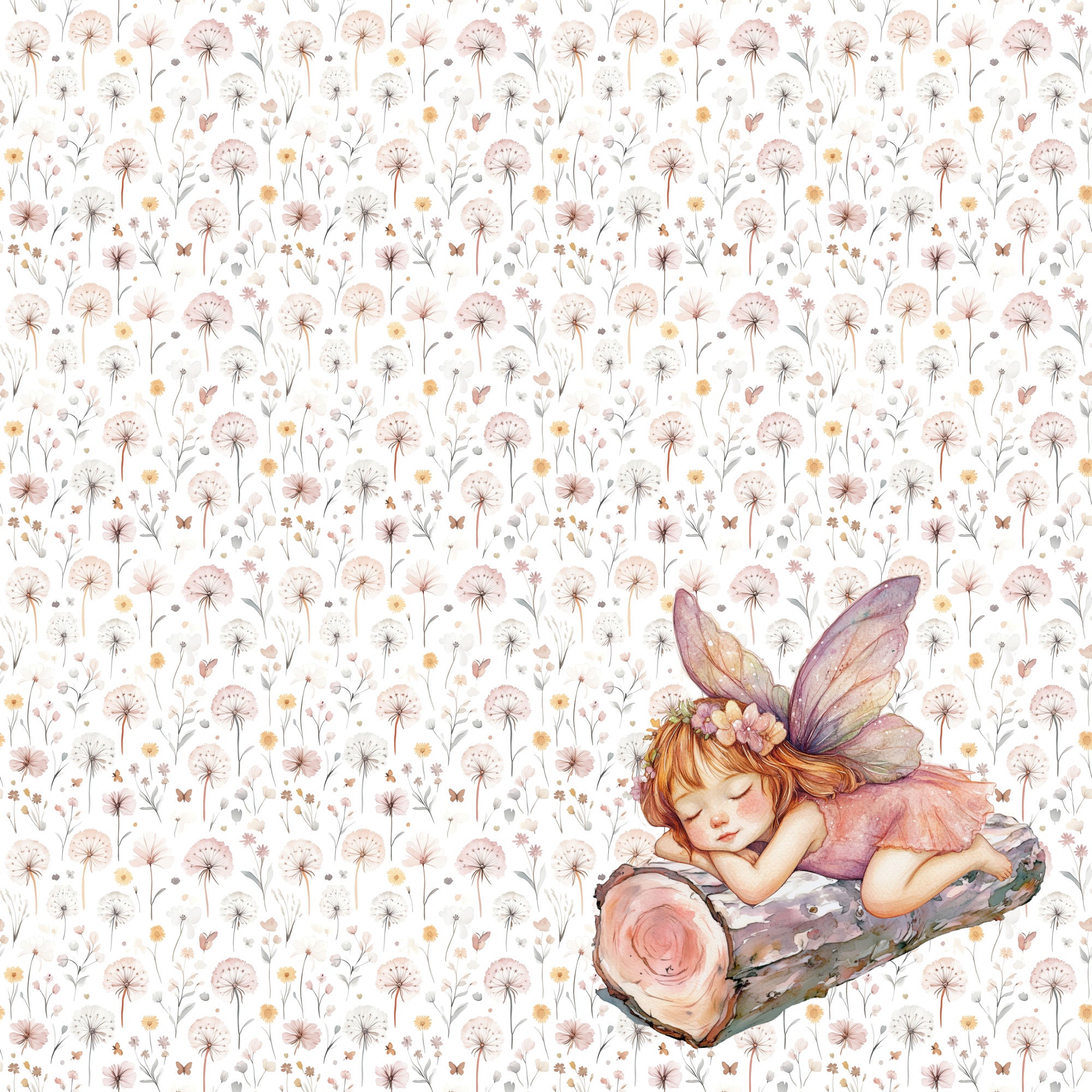 Woodland Fairies Collection Butterfly Dreams 12 x 12 Double-Sided Scrapbook Paper by SSC Designs